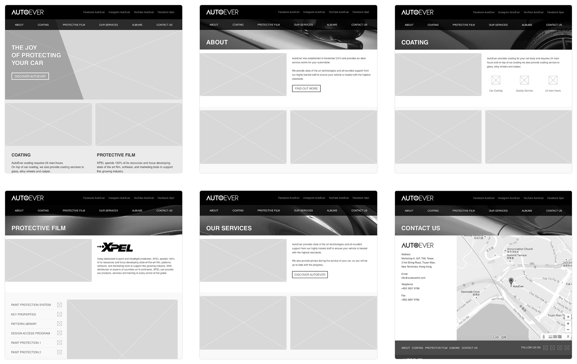Autoever website wireframes