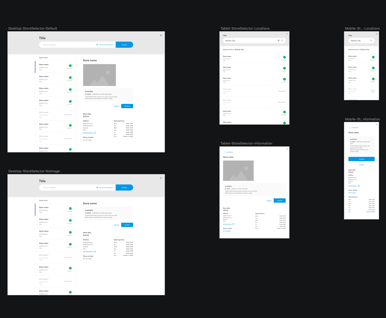 Store selector component for the design system