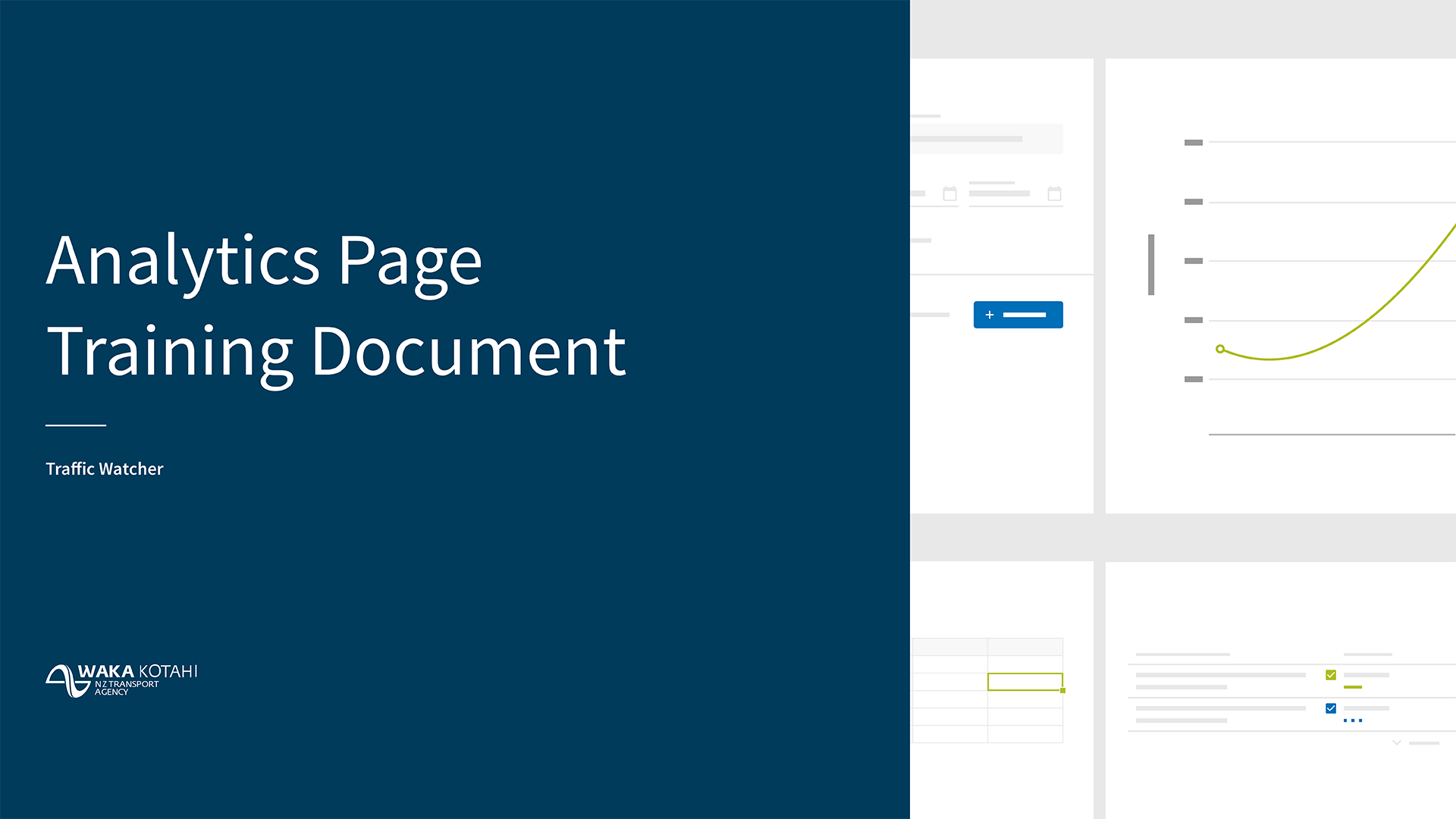 Traffic Watcher Analytics training document cover page
