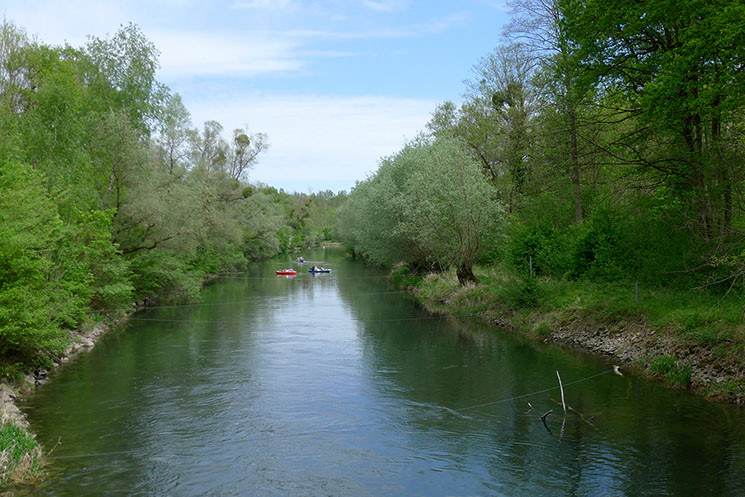 Kajak fahren in den Rheinauen