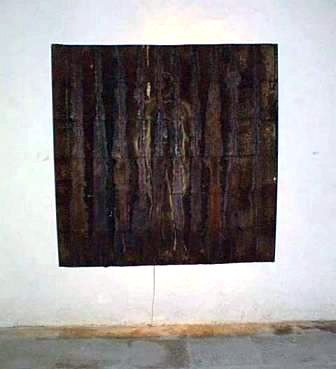 "Preso en mi interior" 1999.  acid, arc welding in metal. 150 x 300 cm