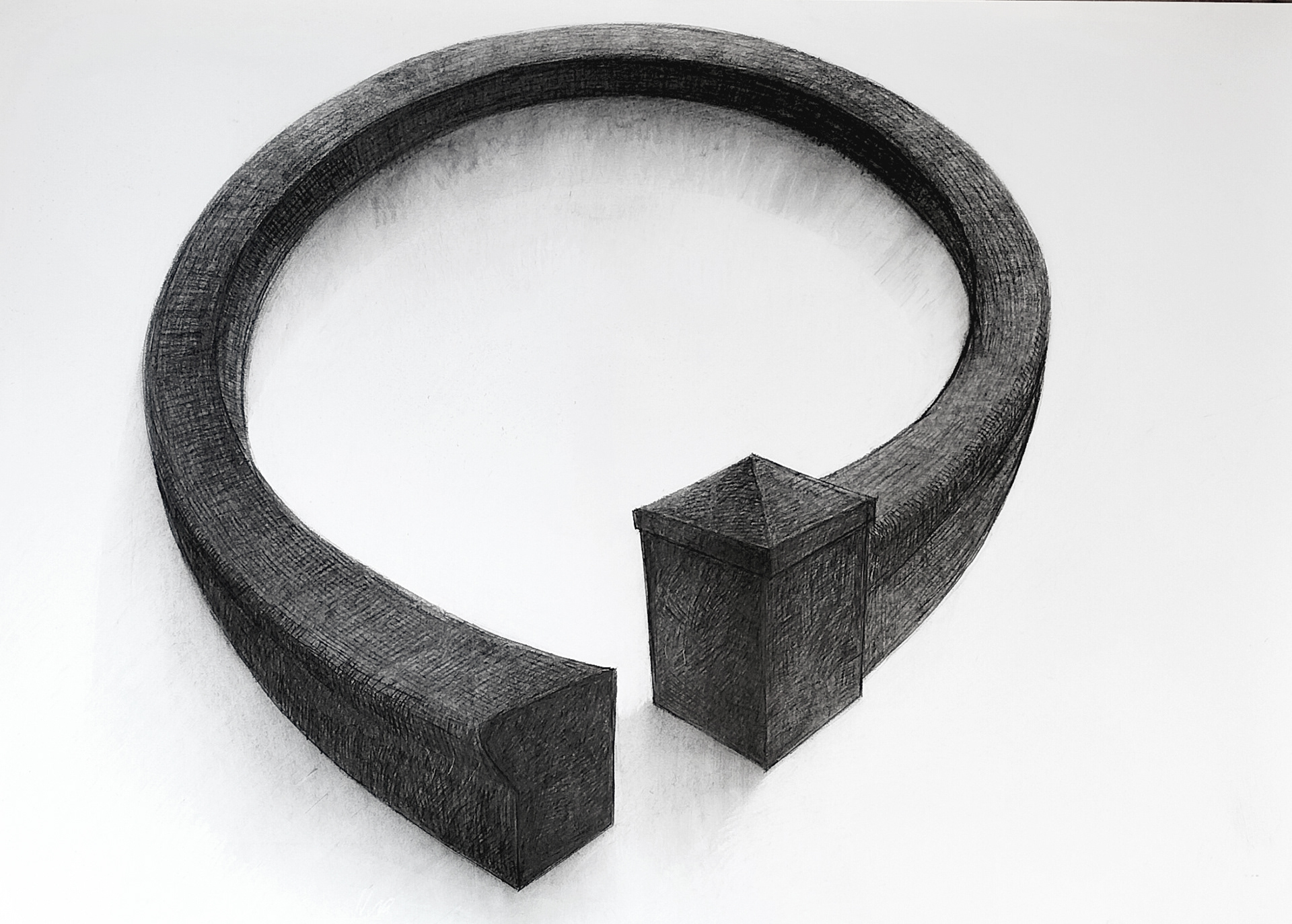 Brasalete 2022. graphite, charcoal. 100 x 120 cm 