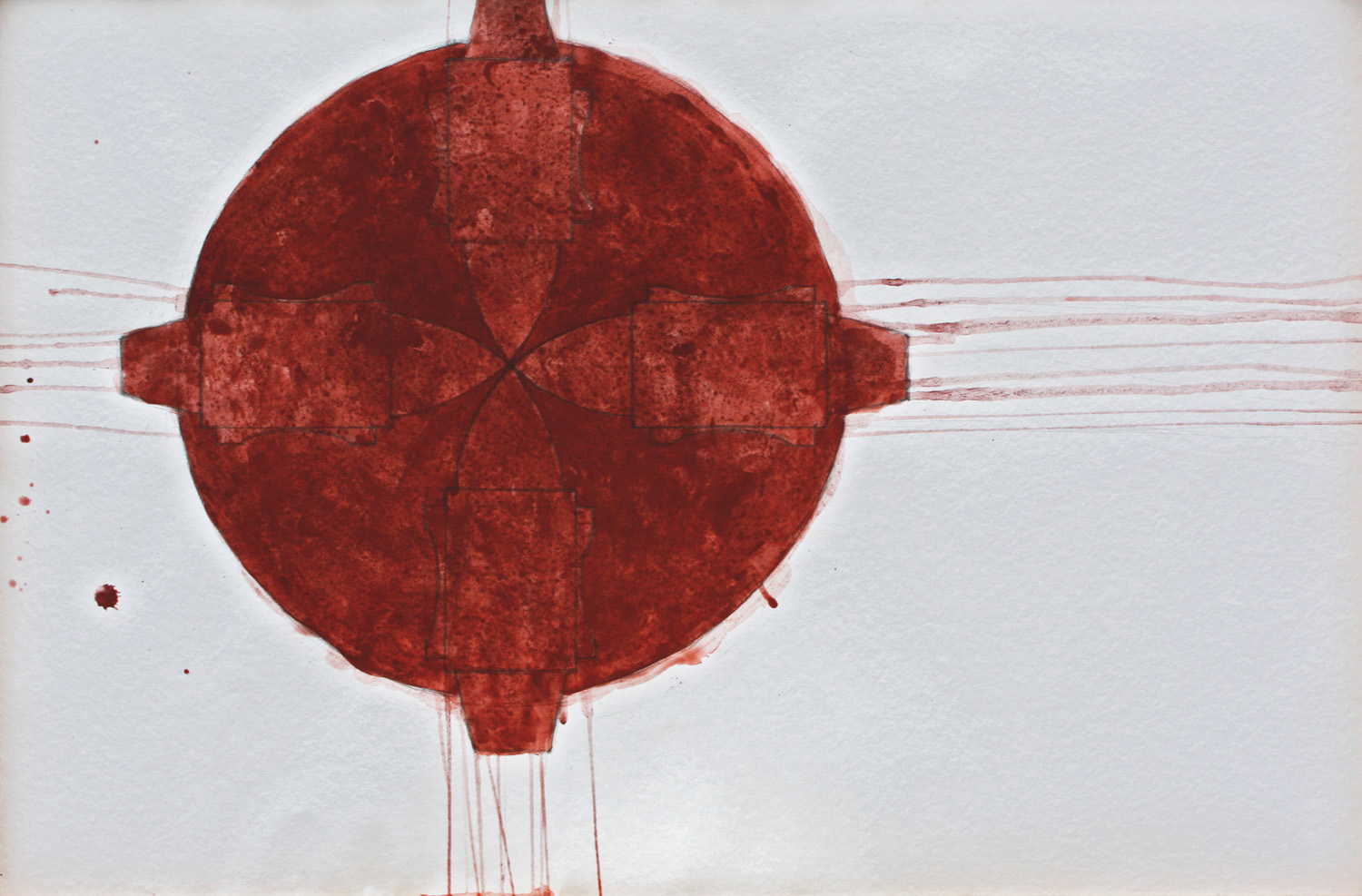 From the series Correspondencias "Dolor y r-existencia" 2008. natural pigment, graphite. 70 x 100 cm.