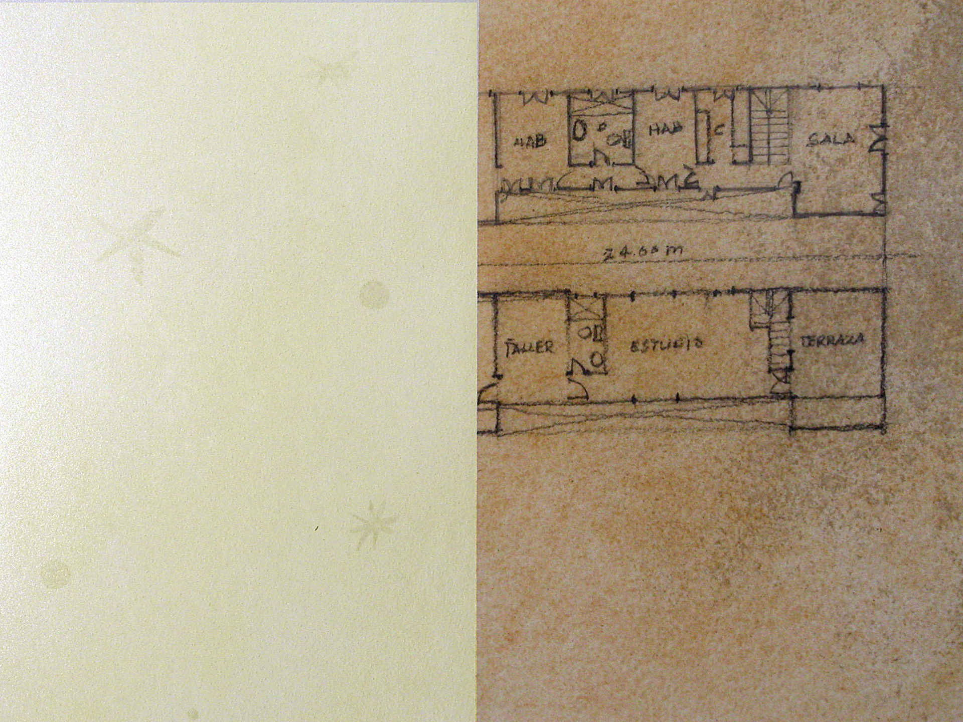From the series Princesa Mya, "I e/ 21 y 23" 2002. natural pigment, wall paper. 100 x 70 cm