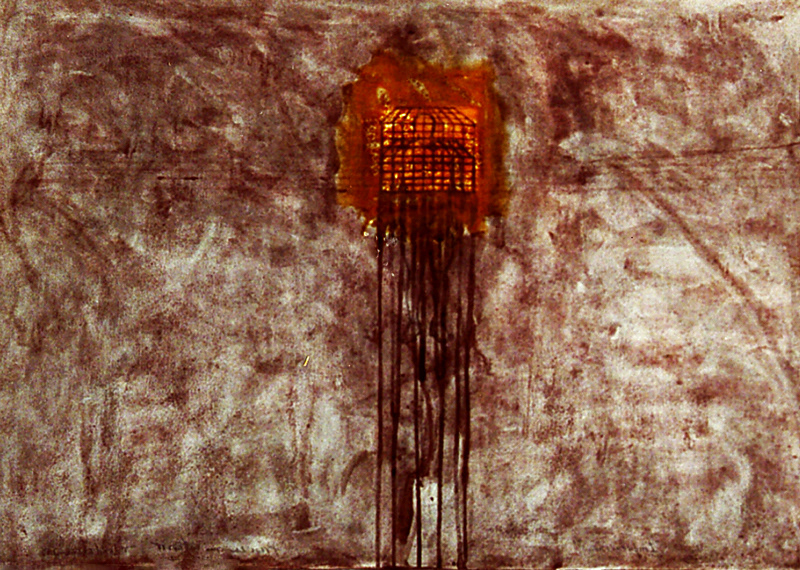 "Preso en mi interior"1999. water color, oxide and pencil. 55 x 75 cm