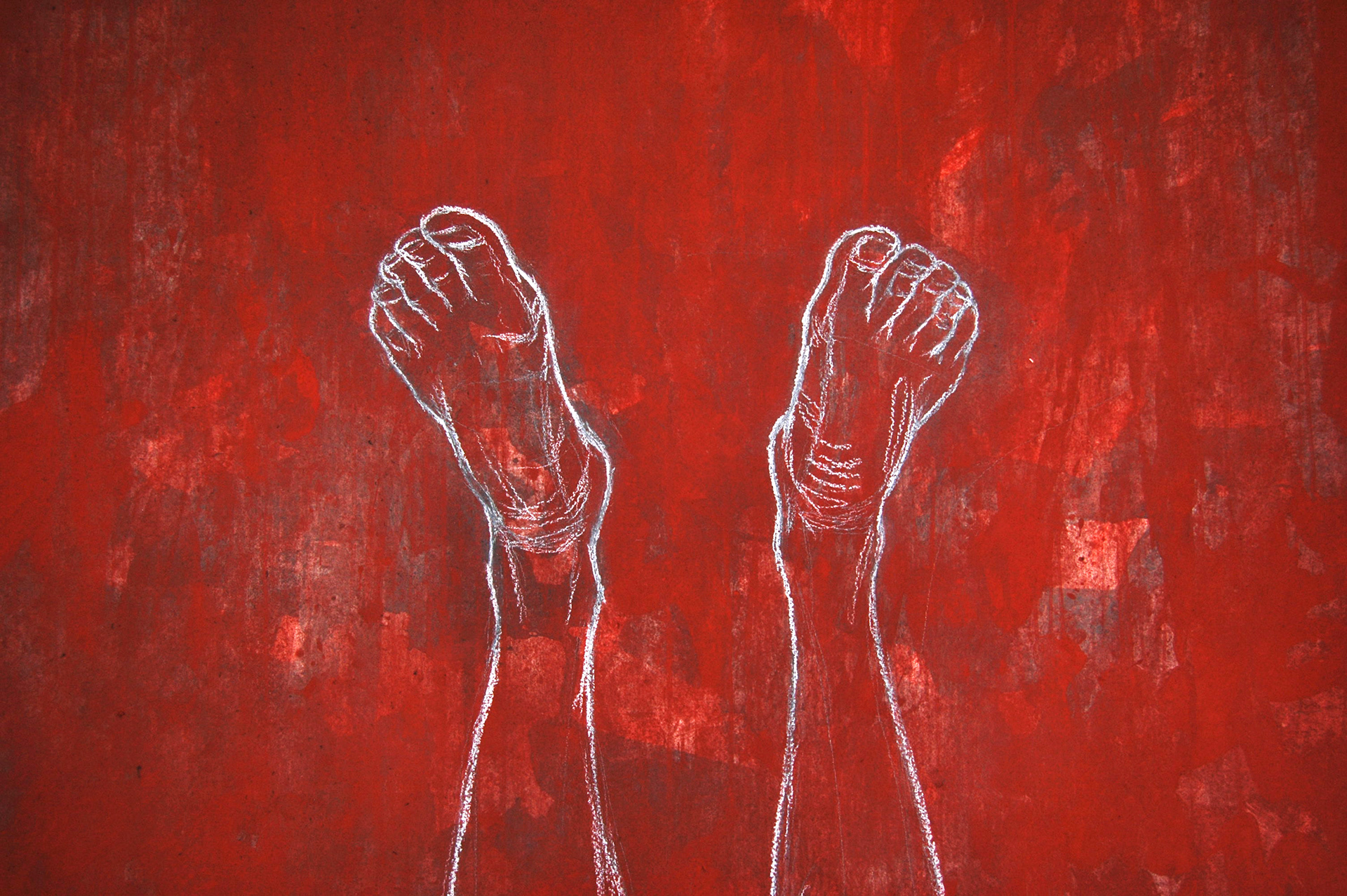 "Mirror" 2013. natural pigment, dry pastel. 130 x 90 cm.