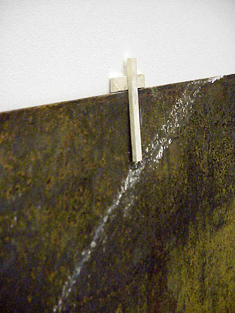 "Misa negra" 2001.  wood, metal. installation. variable dimensions