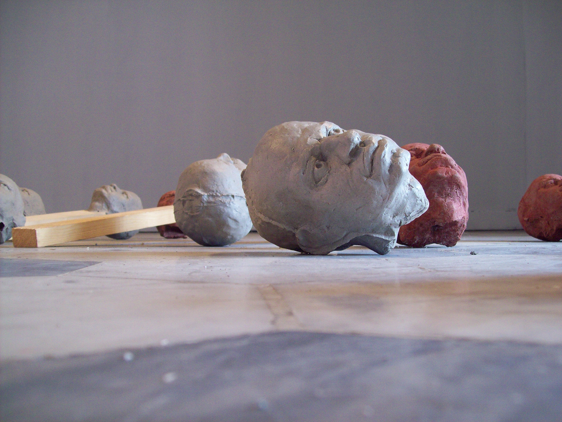 "La mémoire dans la peau" 2010. wood, resin, cement. variable dimensions.