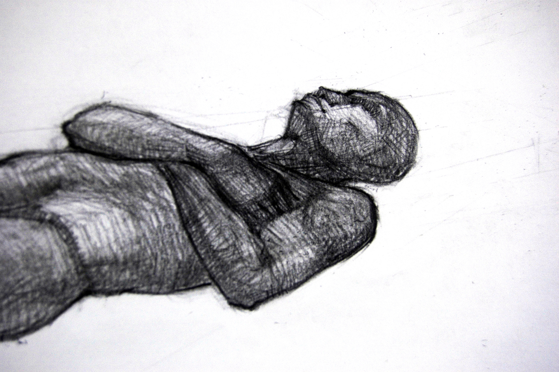 "Horizonte" 2013. graphite, charcoal. 125 x 125 cm.