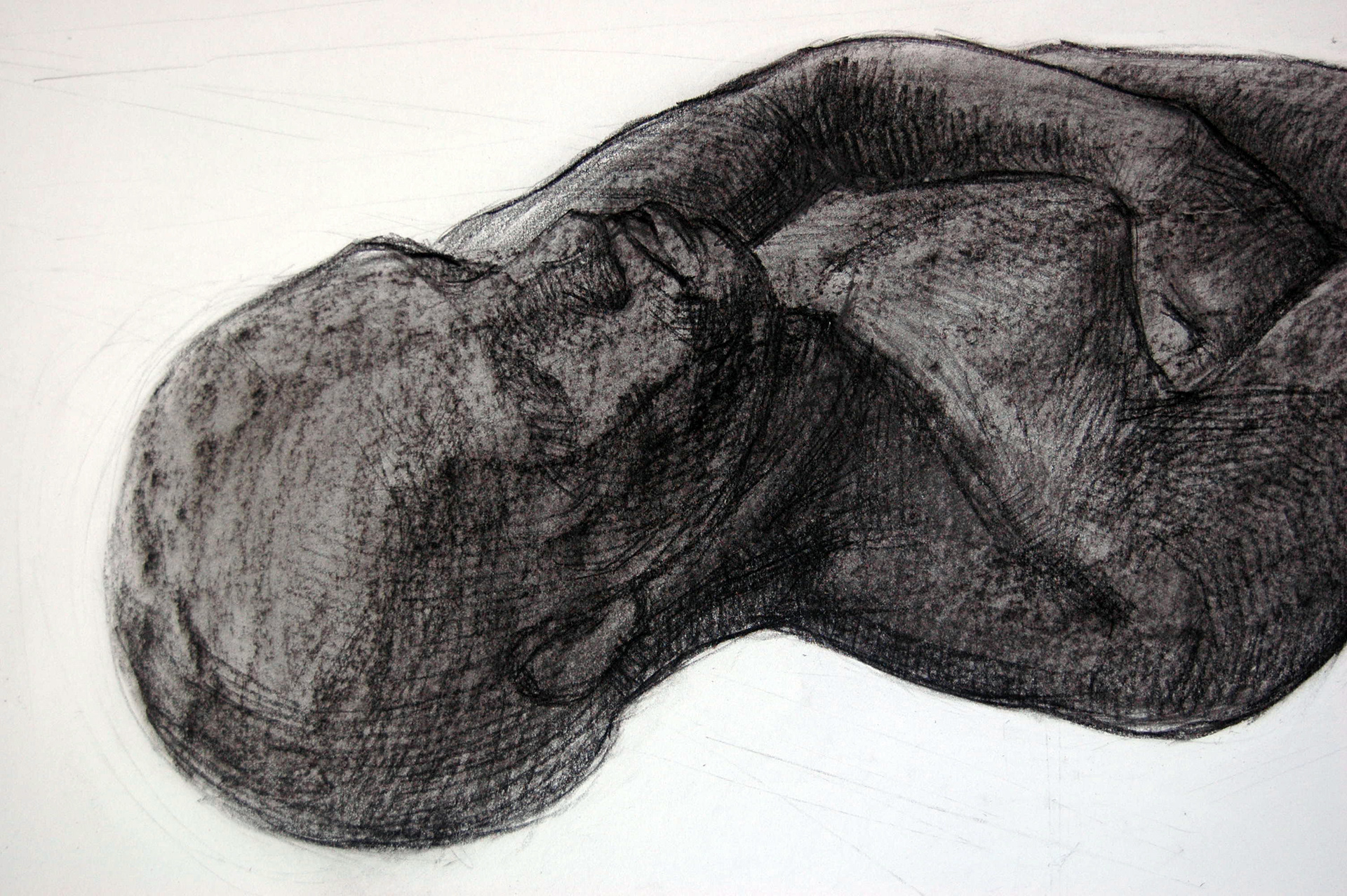 "Horizonte" 2013. graphite, charcoal. 125 x 125 cm.