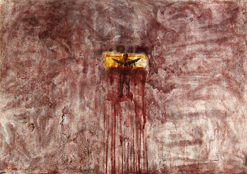 "Alas de hierro" 1999. water color, oxide and pencil. 55 x 75 cm