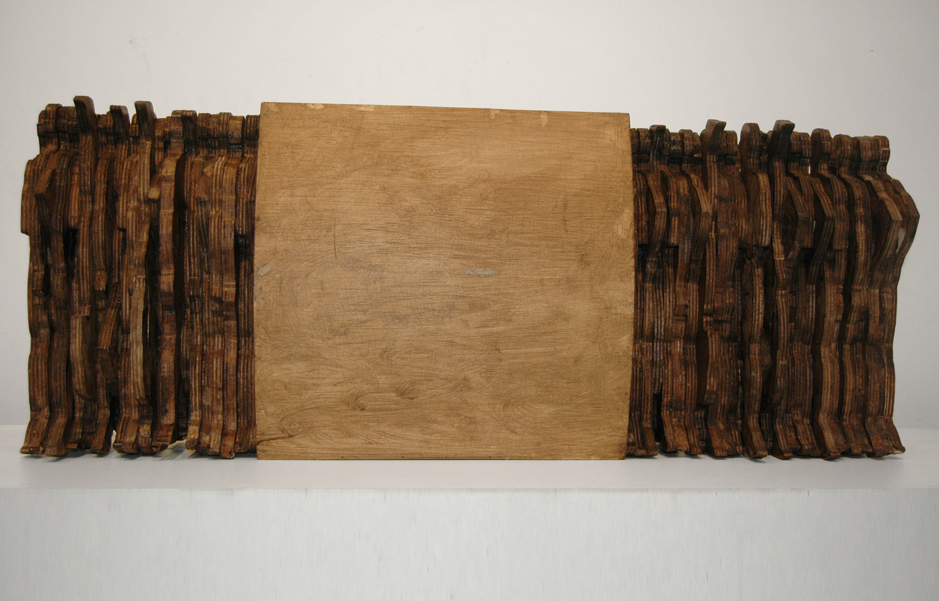 "Eterna idea del regreso" 2012. wood. 60 x 120  x 40 cm.  Collection Shelley and Donald Rubin Foundation.