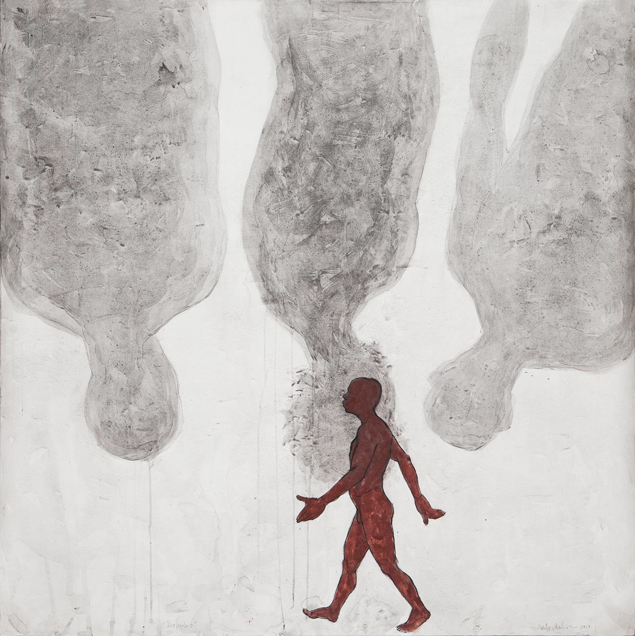 "Proverbio" 2010. natural pigment, graphite 125 x 125 cm.  Collection M. Chris Von Christierson