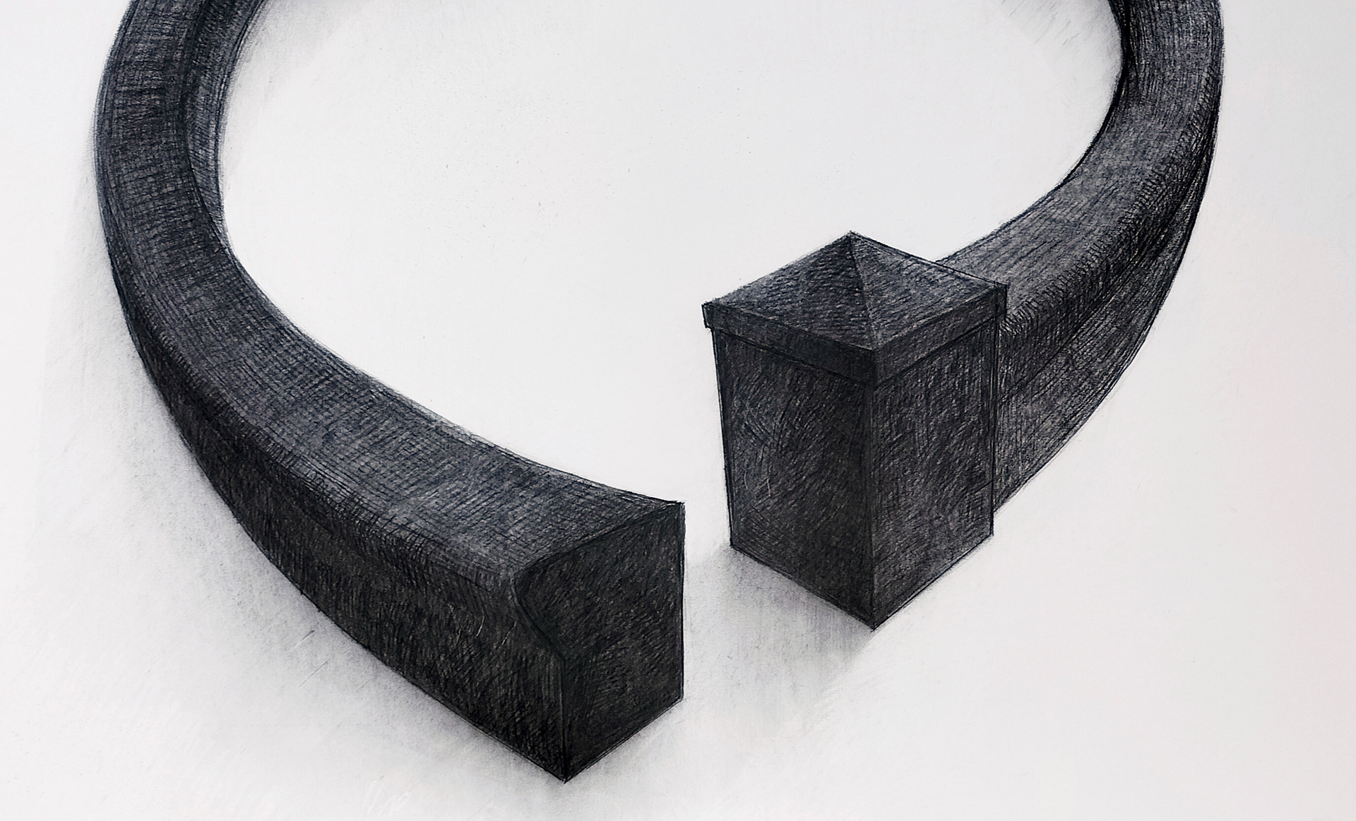 Brasalete 2022. graphite, charcoal. 100 x 120 cm 