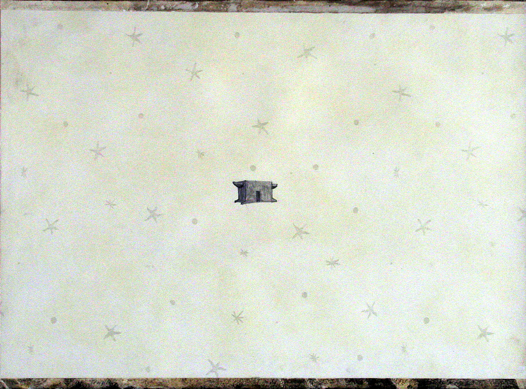 From the series Princesa Mya "Enclume" 2002. natural pigment, wall paper. 100 x 70 cm