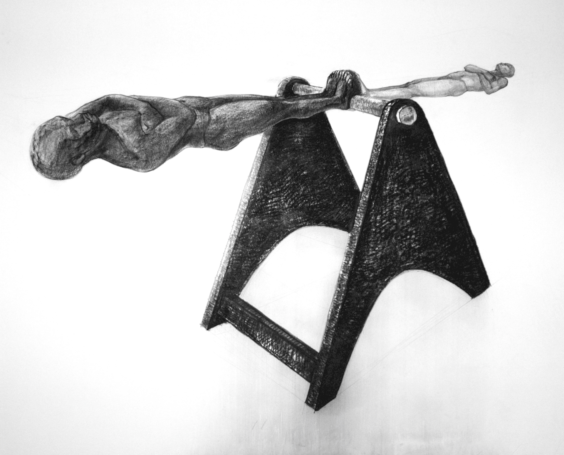 "Horizonte" 2013. graphite, charcoal. 125 x 125 cm.