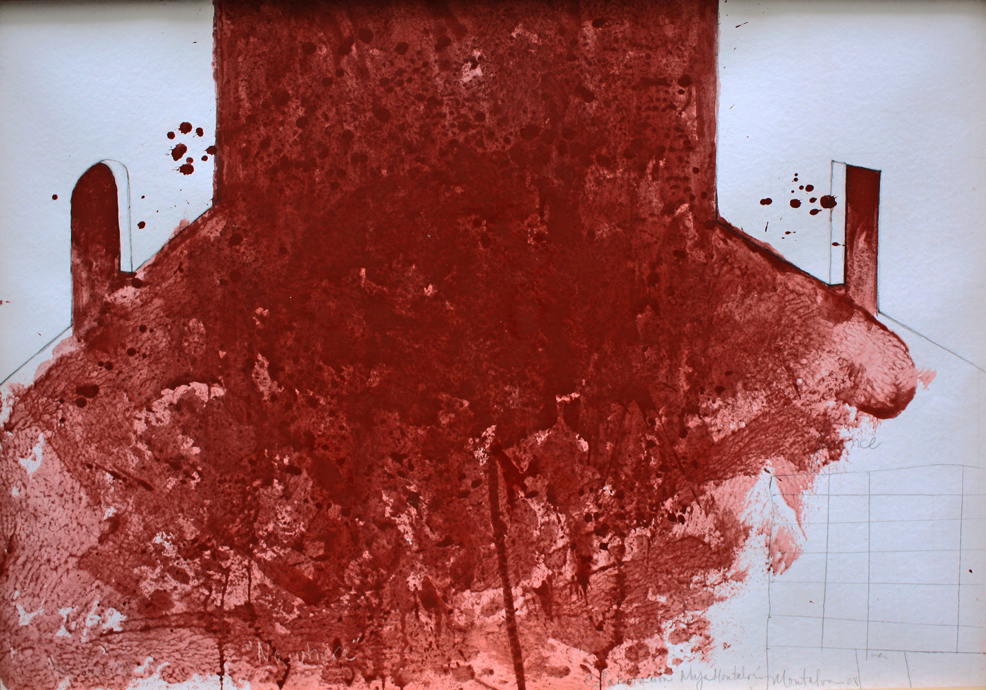 From the series Correspondencias "Sentar cabeza" 2008. natural pigment, graphite. 70 x 100 cm.