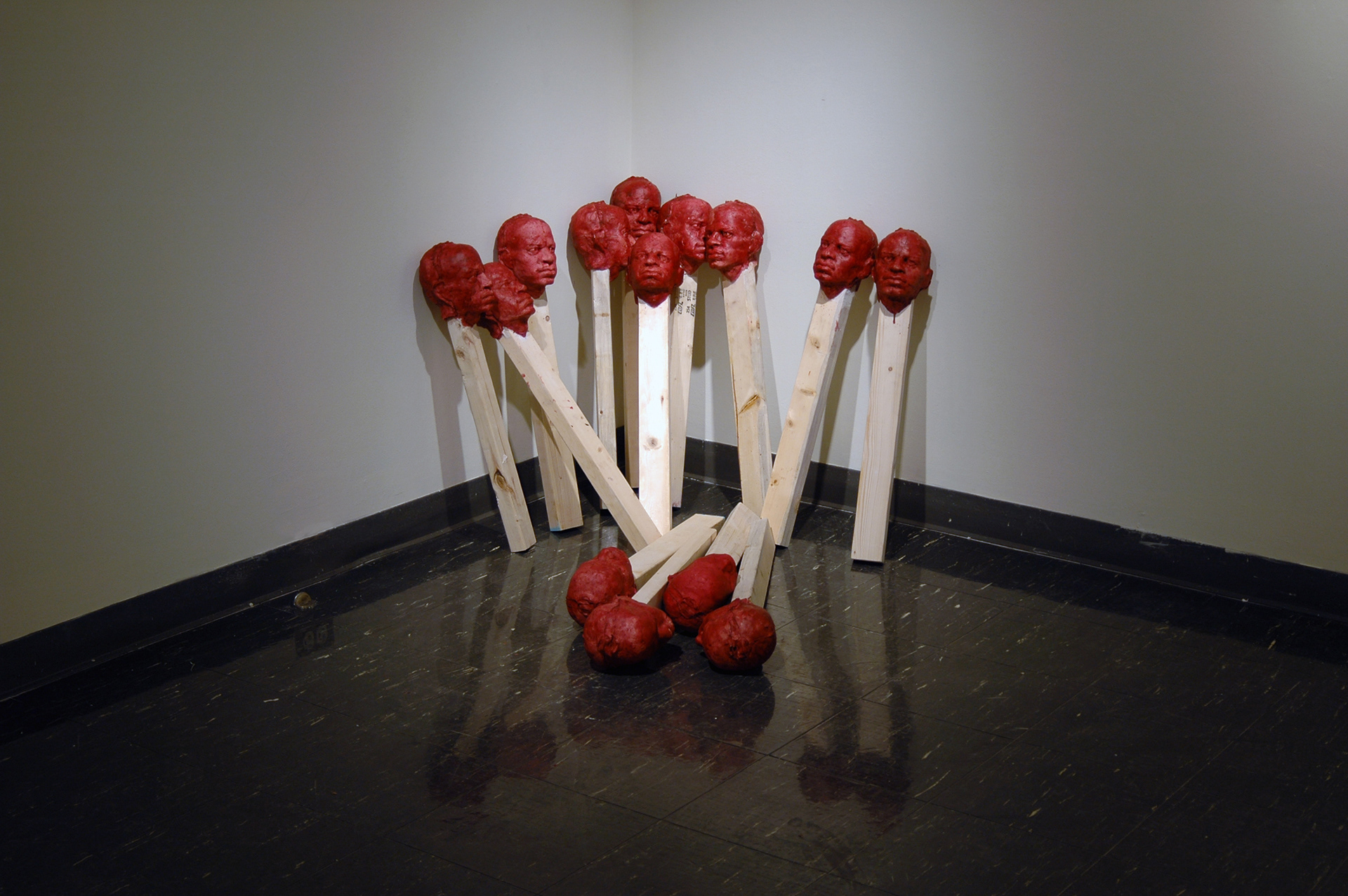 "La mémoire dans la peau" 2010. wood, resin. variable dimensions.