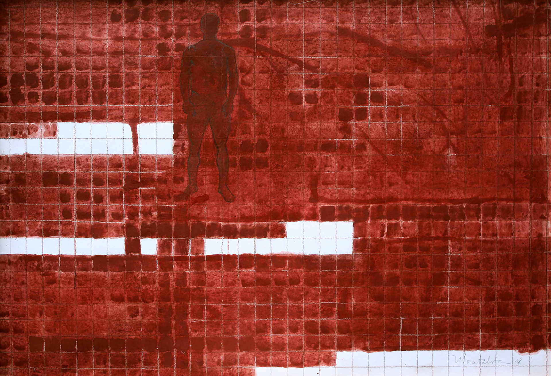 From the series Correspondencias "De-fragmentación" 2008. natural pigment, graphite. 70 x 100 cm.