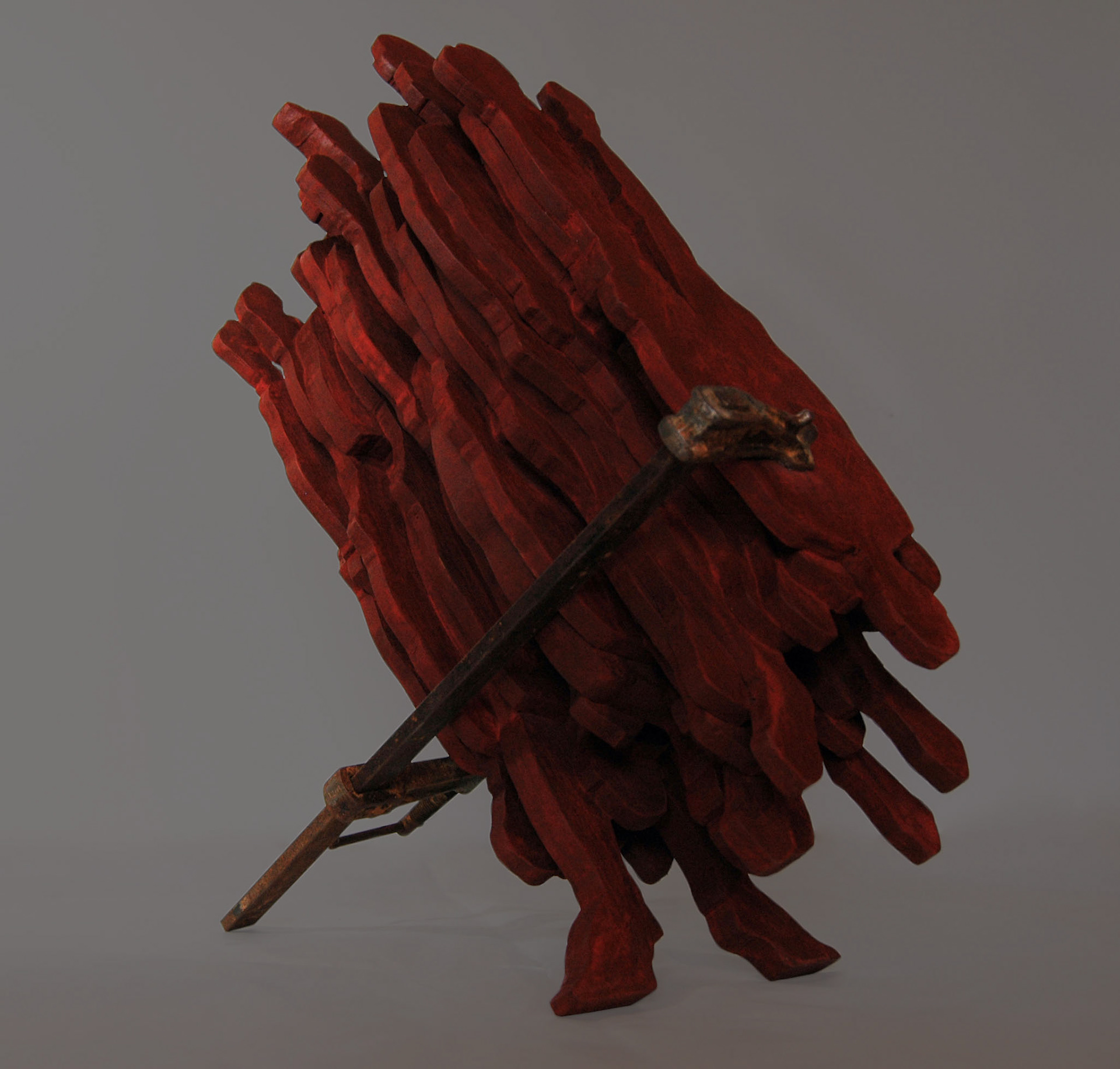 "In-visible reality" 2015. wood and metal. 50 x 60 x 30 cm.  Collection Alejandro de la Fuente, USA