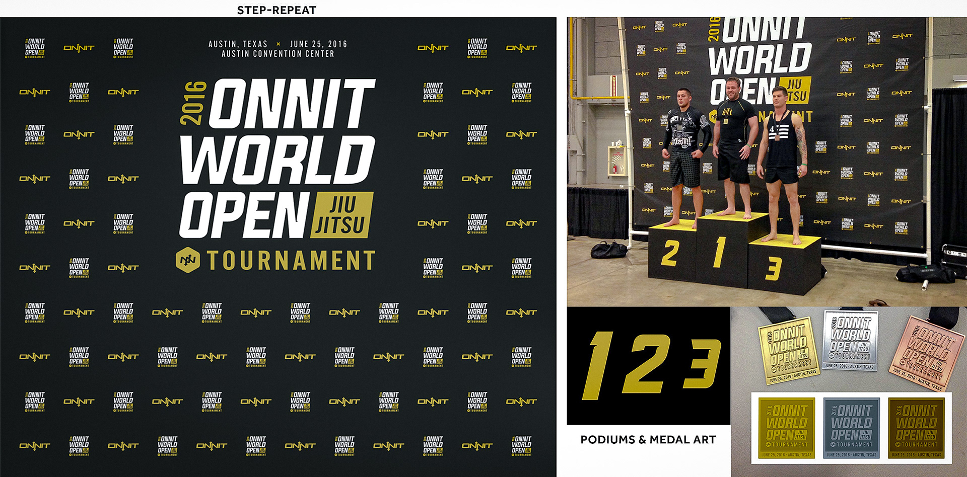 Printed stuff:  Step-Repeat, Podiums, and Medals