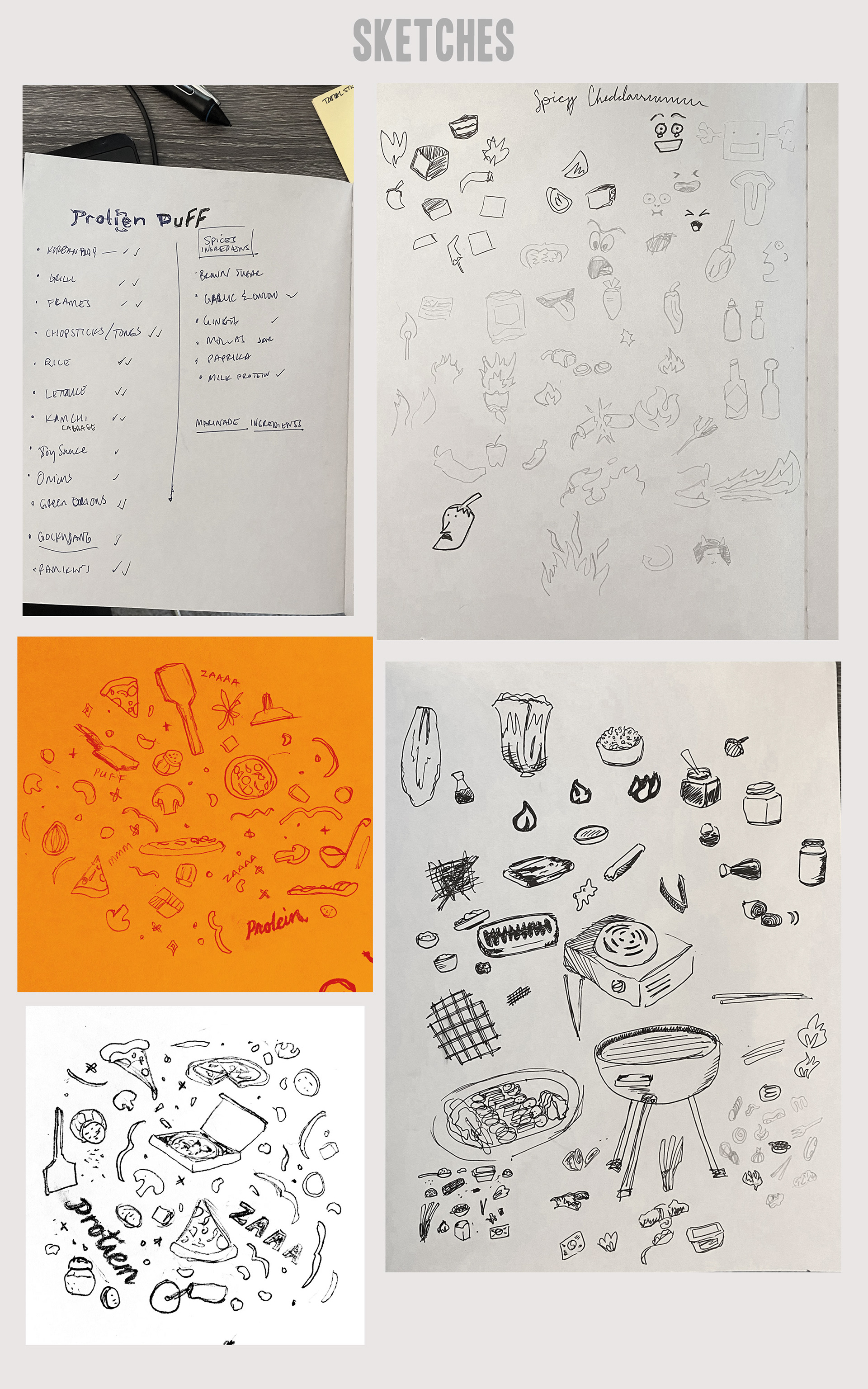 Here are my sketches that were hand-drawn first before anything was digital created.