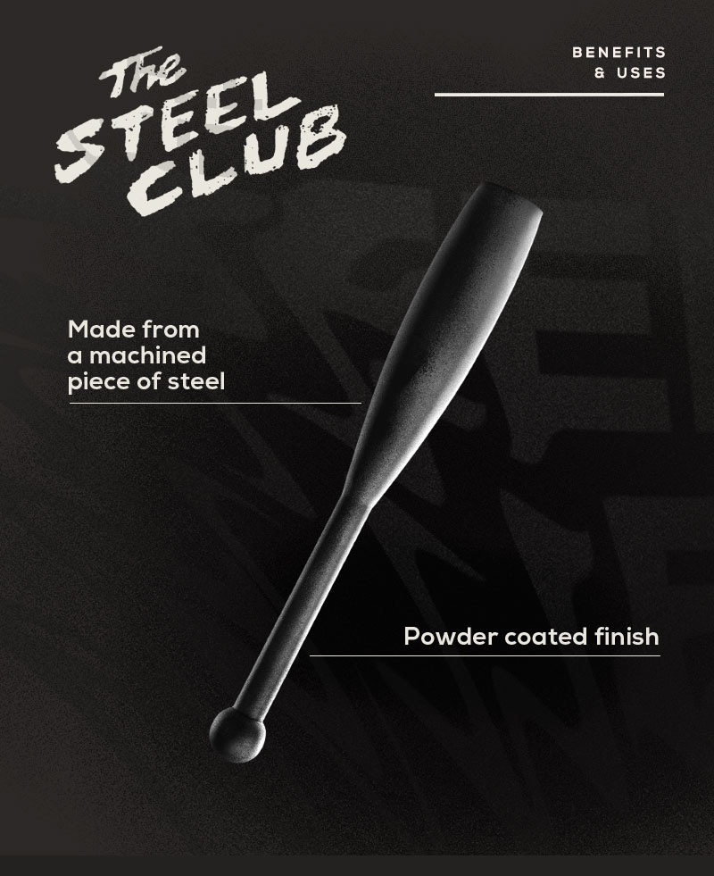 My own scribble-writing "The Steel Club" + my own post-production styling on the product + the warped text in the background + the clean line and sans serif = a think a beauty