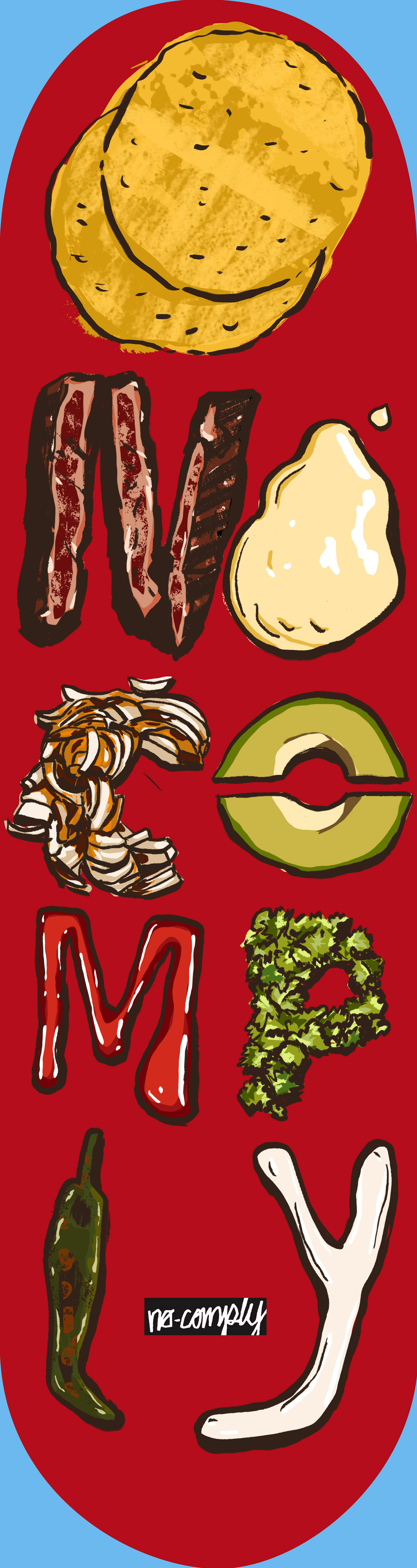 "Taco Lover" was illustrated in Photoshop after taking in a pencil sketch and photography references.