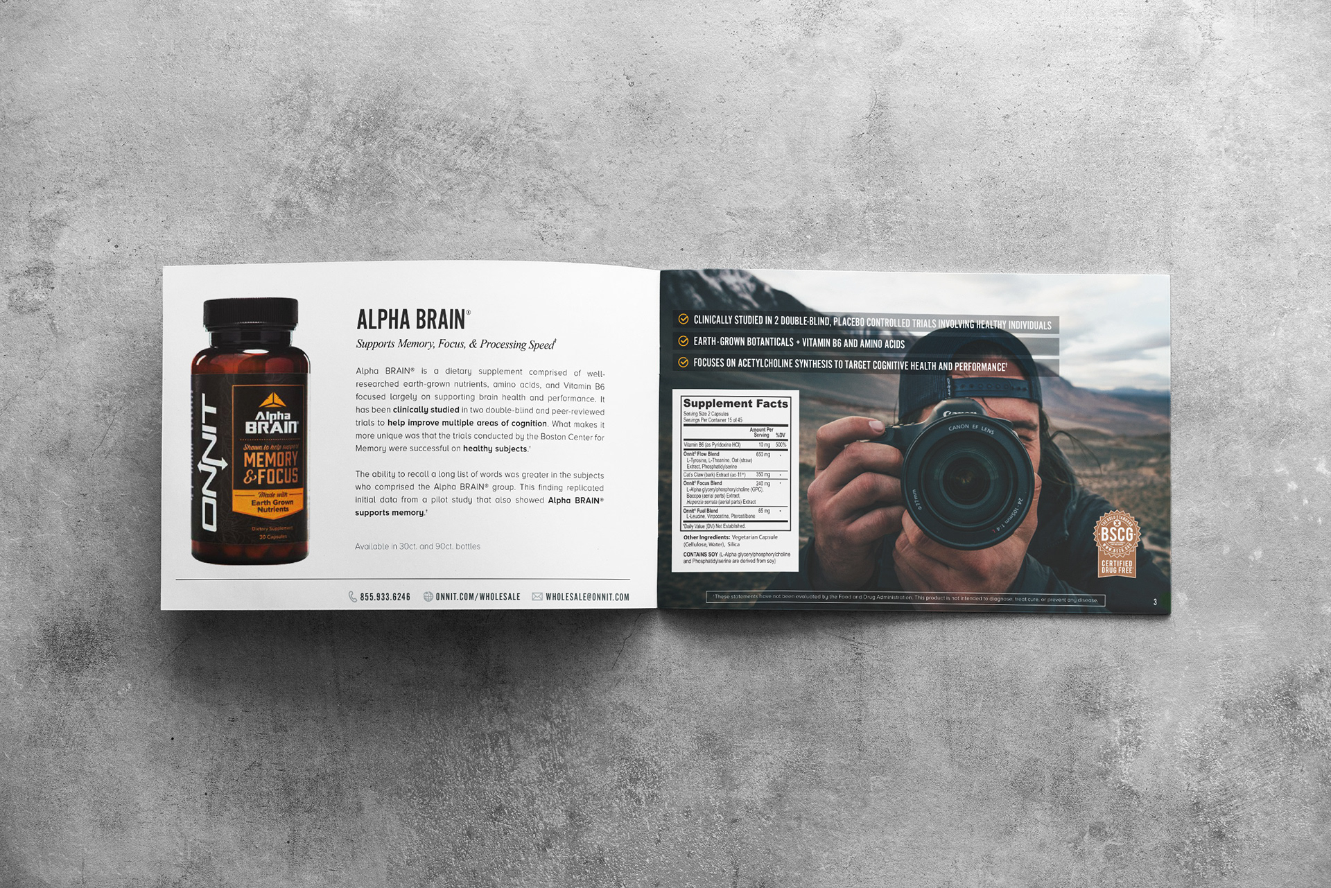 2016 Alpha Brain product, full spread