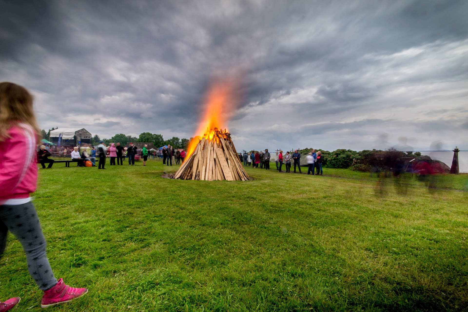 Celebration of Jaanipäev. Summer Solstice. Saint John's day in Estonia.