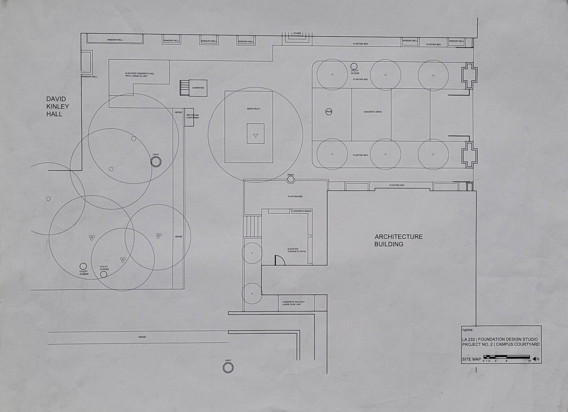 Base plan for courtyard analysis