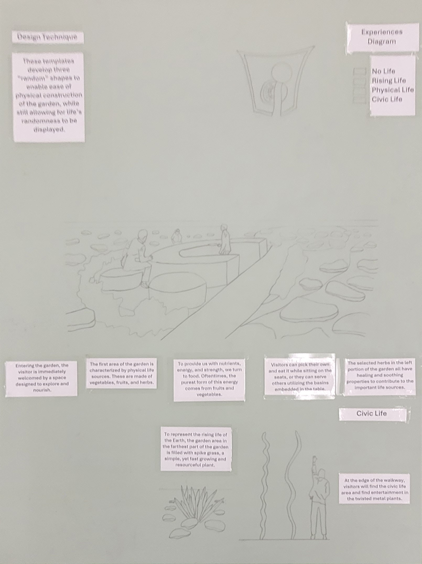 Drafted lines and text on mylar