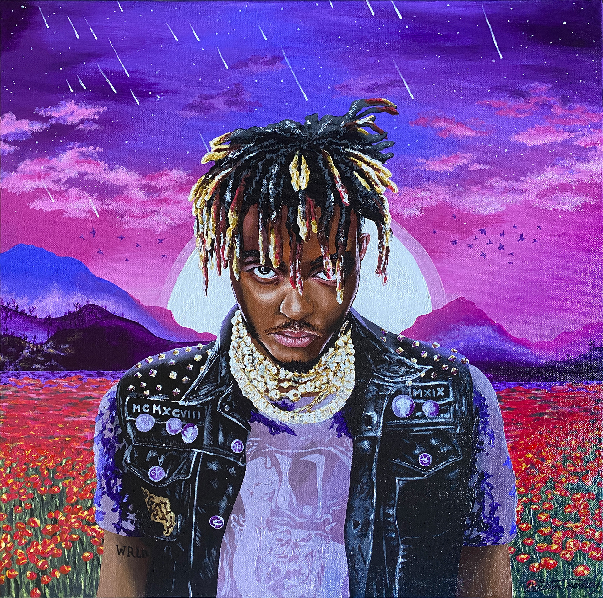 Juice WRLD, 20x20in acrylic on canvas (2021)