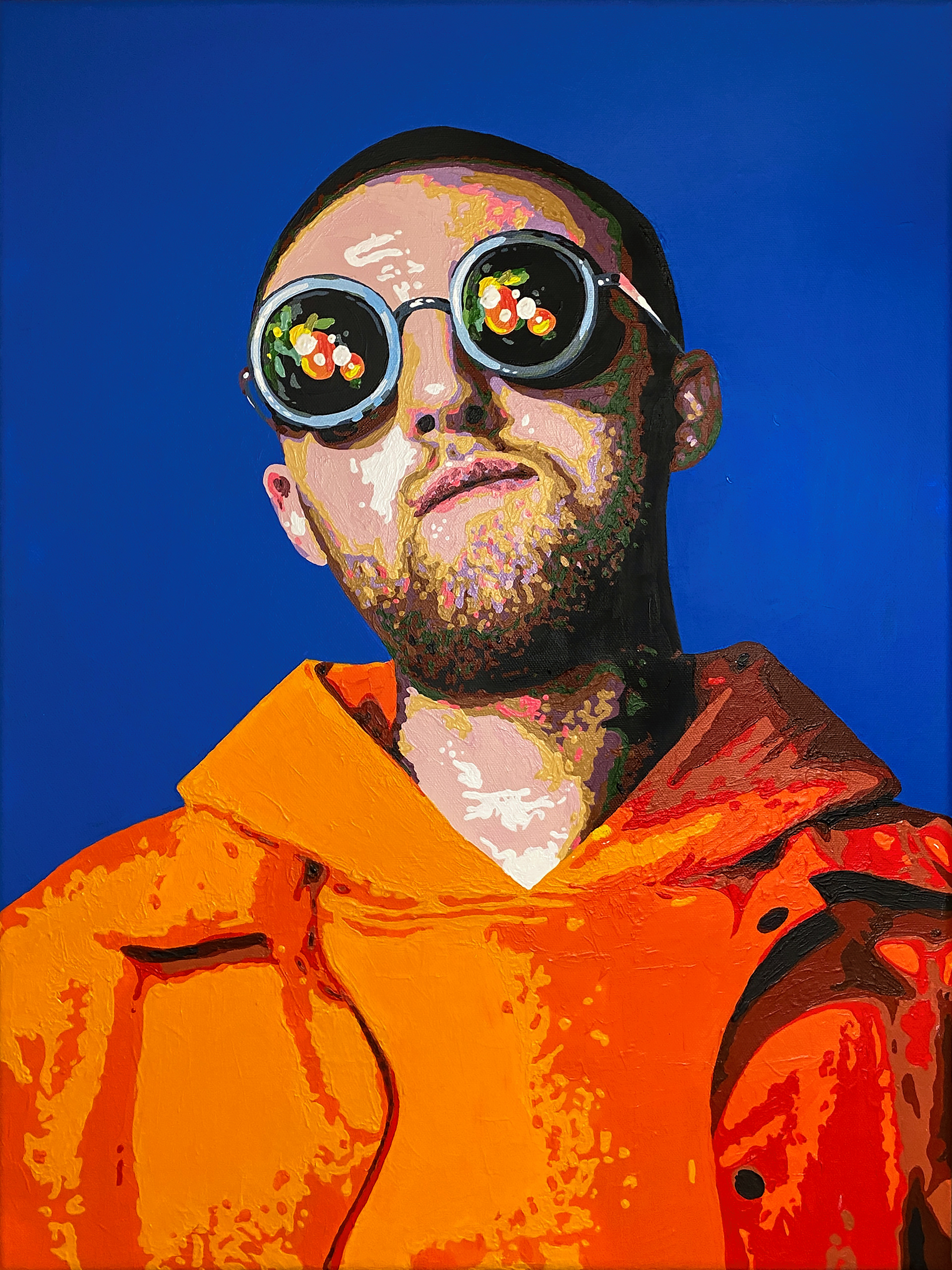 Mac Miller, 18x24in acrylic on canvas (2021)