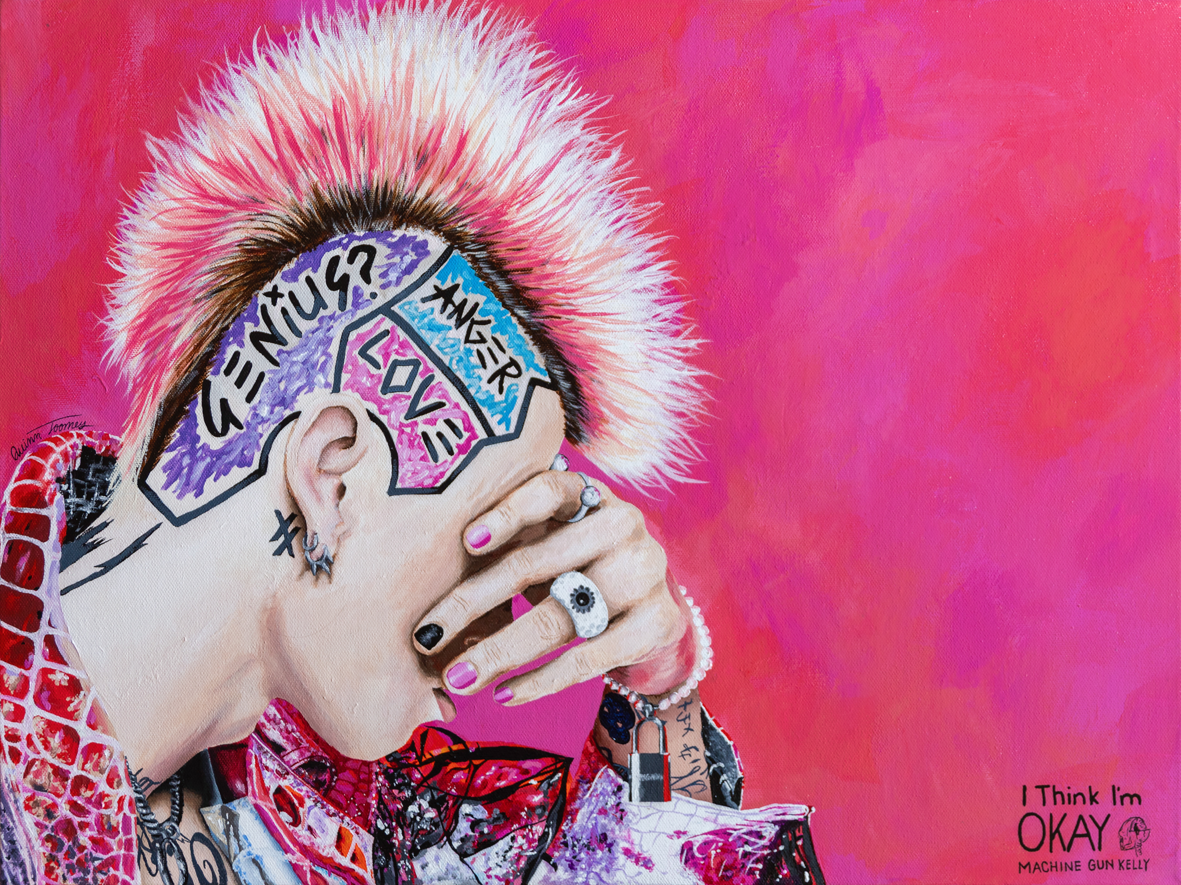 Machine Gun Kelly, 18x24in acrylic on canvas (2021)