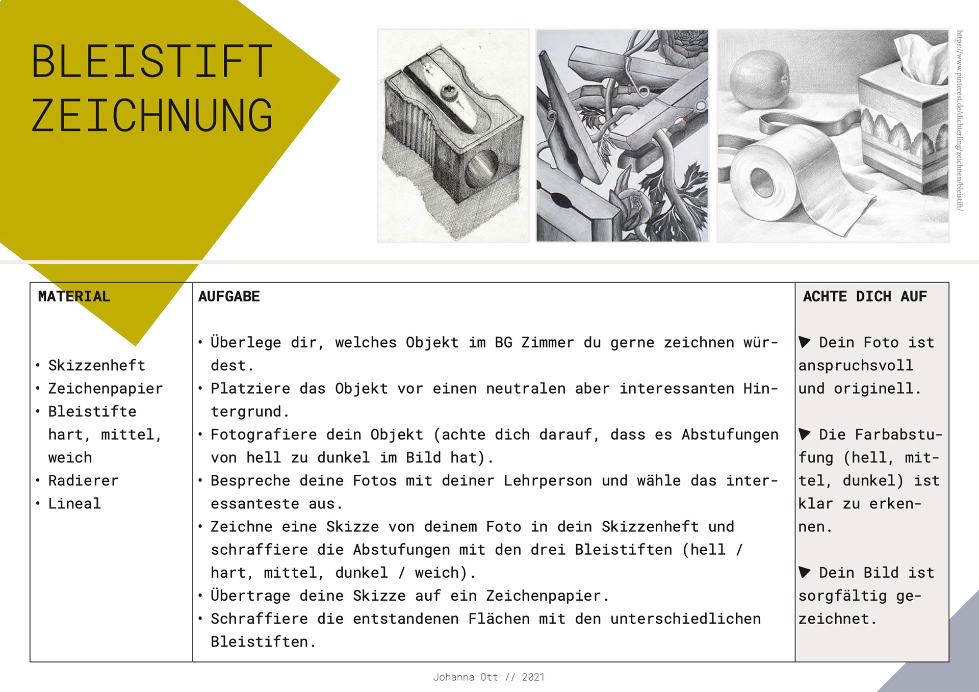 Bildnerisches Gestalten, Zeichnung, 2021