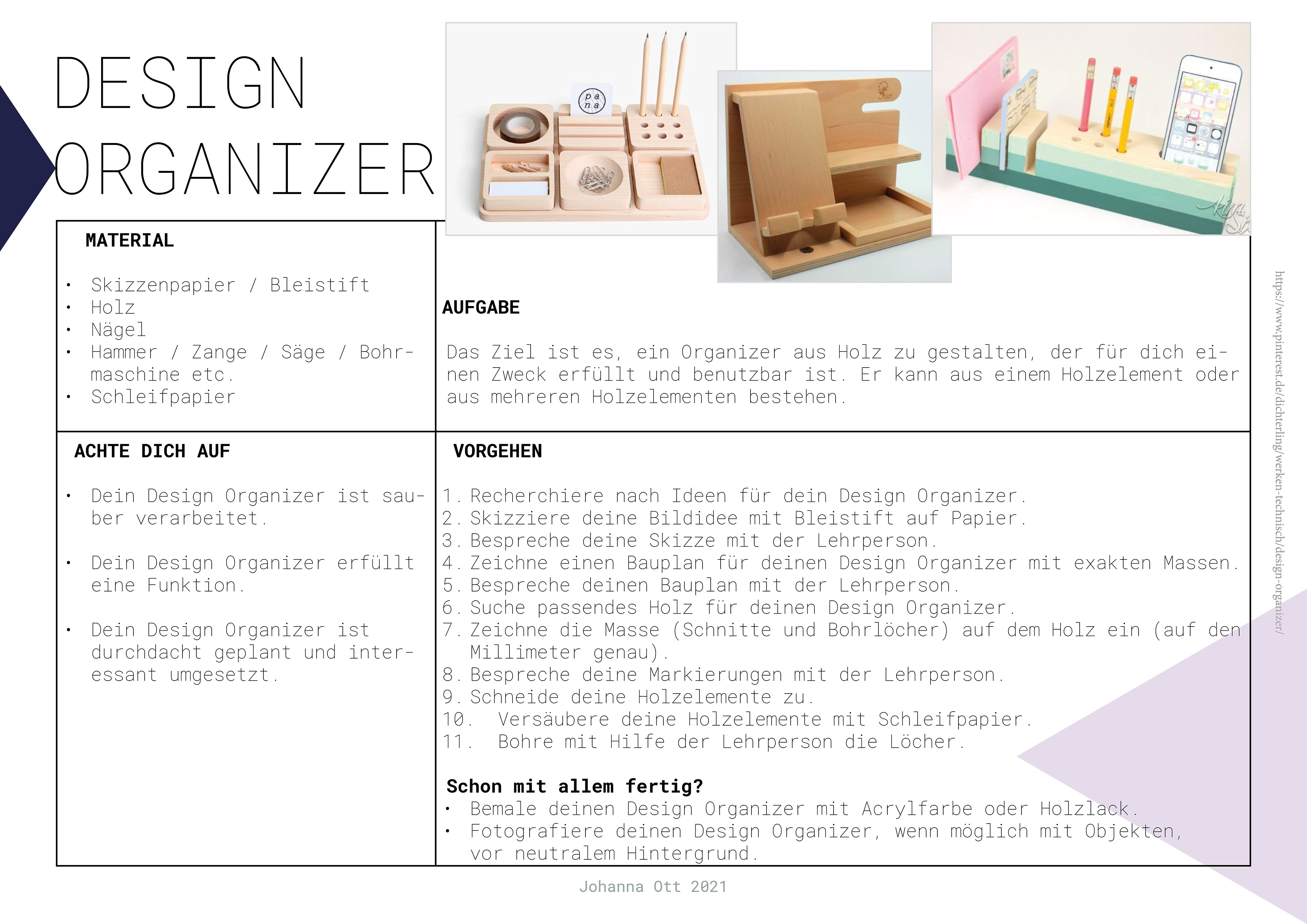 Technisches Gestalten, Kleinmöbel, 2021