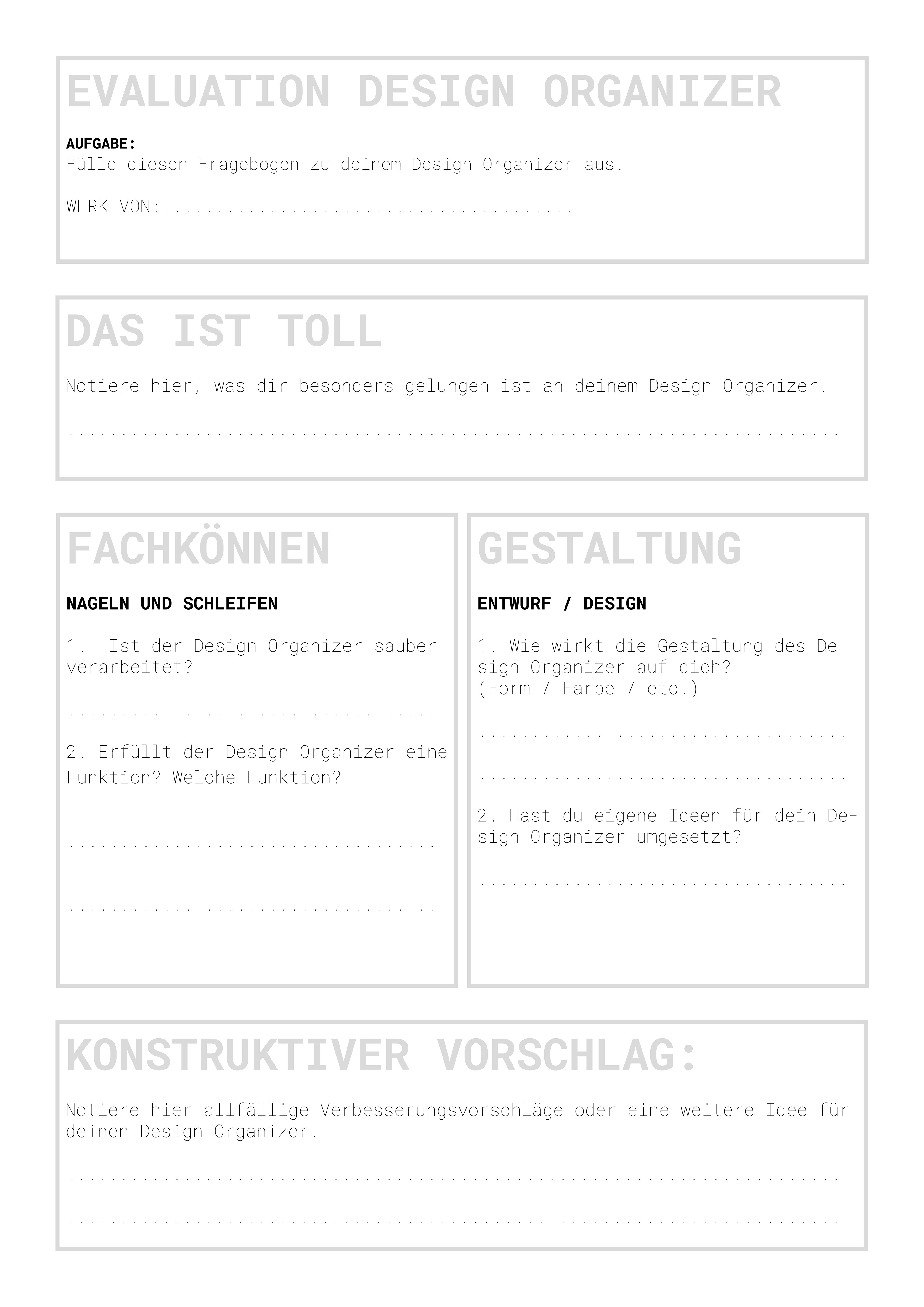 Technisches Gestalten, Kleinmöbel, 2021