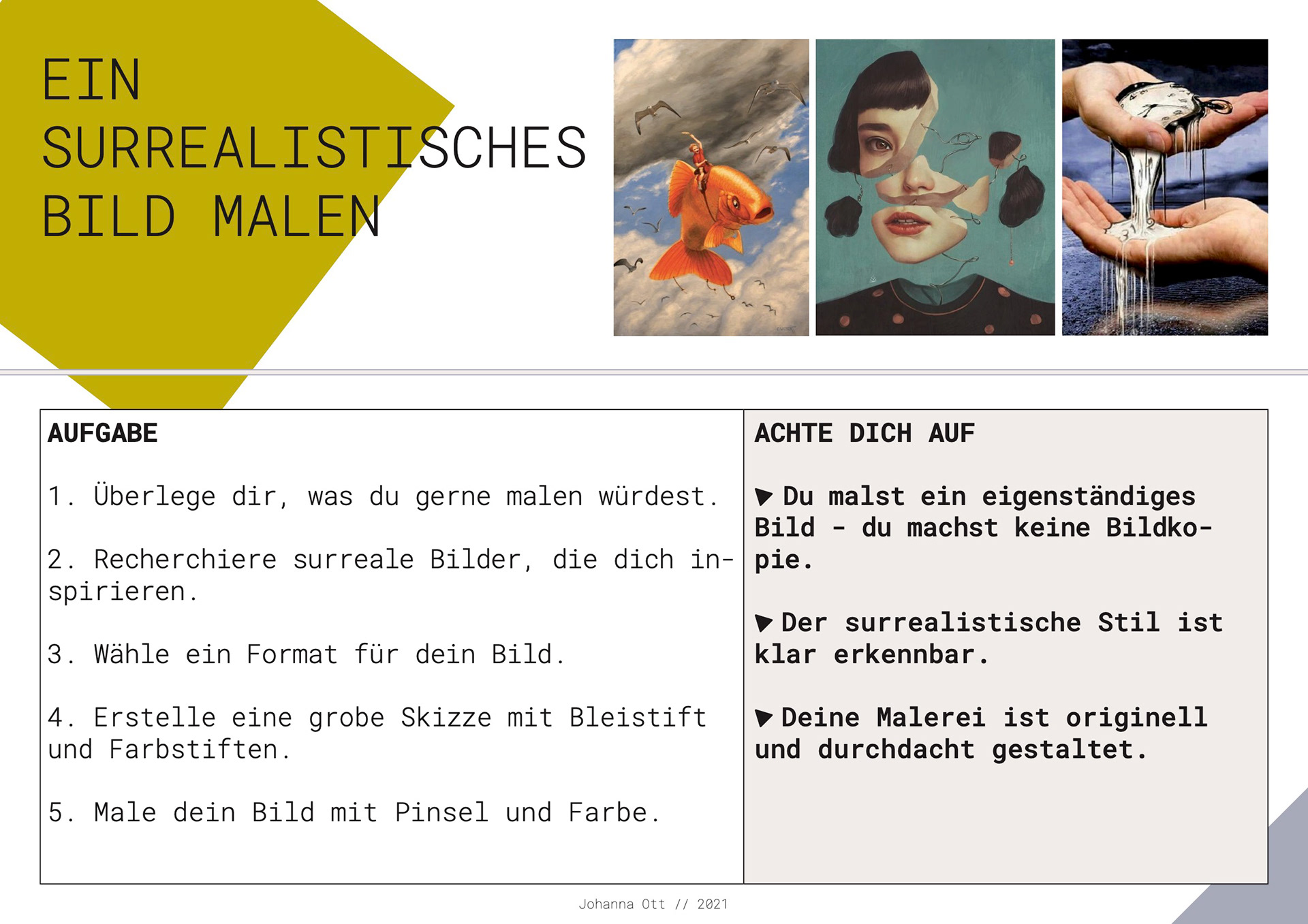 Bildnerisches Gestalten, Malerei, 2021