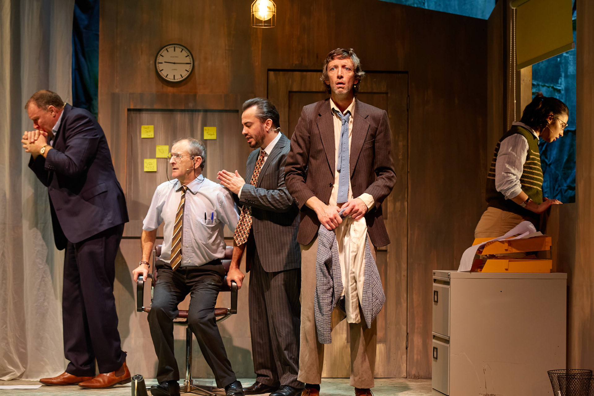 Rhinoseros by Theatr Genedlaethol Cymru.CastRhodri MeilirBethan Ellis OwenDafydd EmyrIoan GwynPriya HallEddie LaddGlyn PritchardVictoria PughCreative teamAuthor Eugène IonescoWelsh Adaptation Manon Steffan RosDirector Steffan DonnellySet and Costume Designer Cai Dyfan Lighting Designer Ceri James Sound Designer and Composer Dyfan Jones Voice Director Nia LynnMovement Director Catherine Alexander