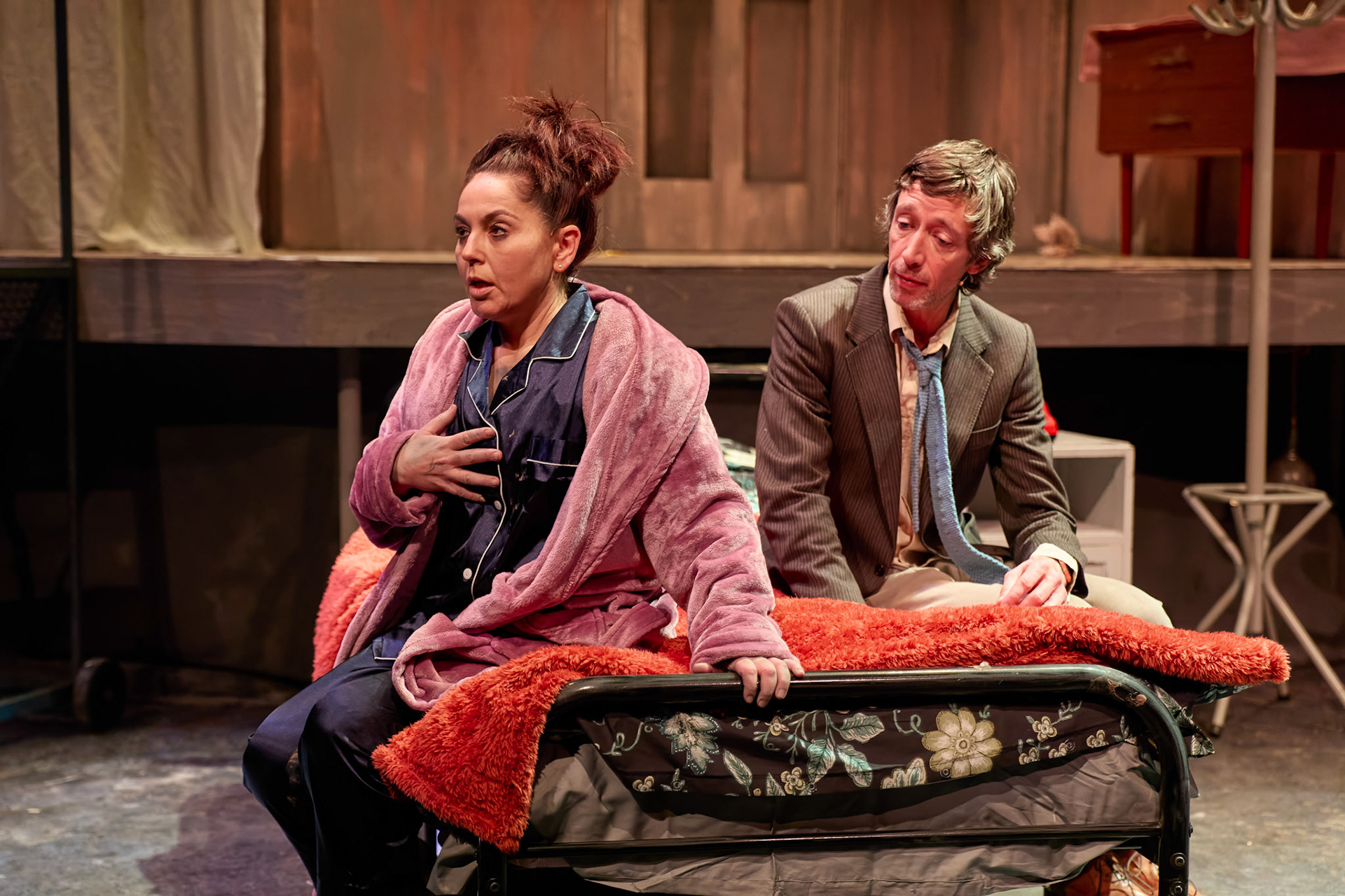 Rhinoseros by Theatr Genedlaethol Cymru.CastRhodri MeilirBethan Ellis OwenDafydd EmyrIoan GwynPriya HallEddie LaddGlyn PritchardVictoria PughCreative teamAuthor Eugène IonescoWelsh Adaptation Manon Steffan RosDirector Steffan DonnellySet and Costume Designer Cai Dyfan Lighting Designer Ceri James Sound Designer and Composer Dyfan Jones Voice Director Nia LynnMovement Director Catherine Alexander