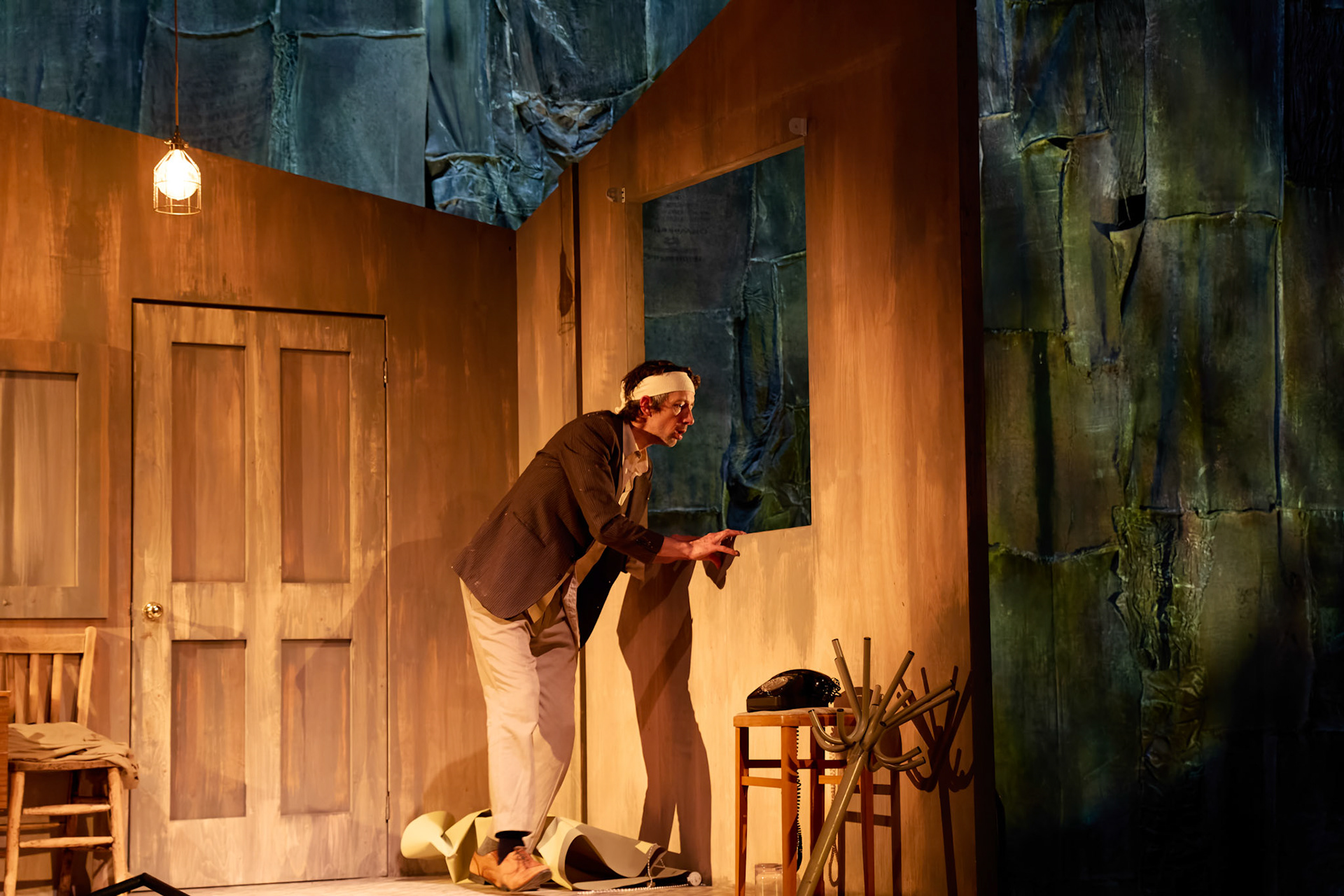 Rhinoseros by Theatr Genedlaethol Cymru.CastRhodri MeilirBethan Ellis OwenDafydd EmyrIoan GwynPriya HallEddie LaddGlyn PritchardVictoria PughCreative teamAuthor Eugène IonescoWelsh Adaptation Manon Steffan RosDirector Steffan DonnellySet and Costume Designer Cai Dyfan Lighting Designer Ceri James Sound Designer and Composer Dyfan Jones Voice Director Nia LynnMovement Director Catherine Alexander