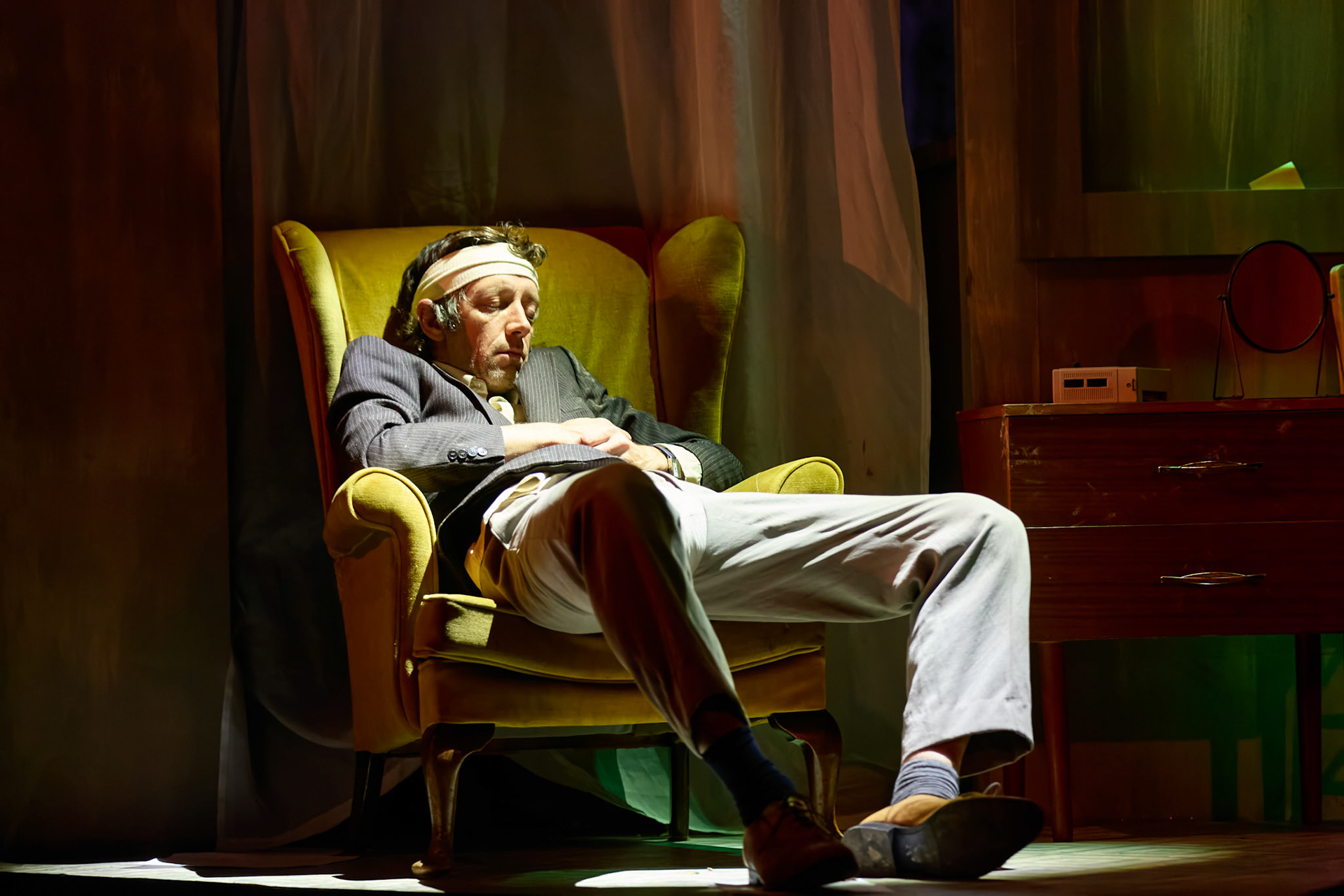 Rhinoseros by Theatr Genedlaethol Cymru.CastRhodri MeilirBethan Ellis OwenDafydd EmyrIoan GwynPriya HallEddie LaddGlyn PritchardVictoria PughCreative teamAuthor Eugène IonescoWelsh Adaptation Manon Steffan RosDirector Steffan DonnellySet and Costume Designer Cai Dyfan Lighting Designer Ceri James Sound Designer and Composer Dyfan Jones Voice Director Nia LynnMovement Director Catherine Alexander