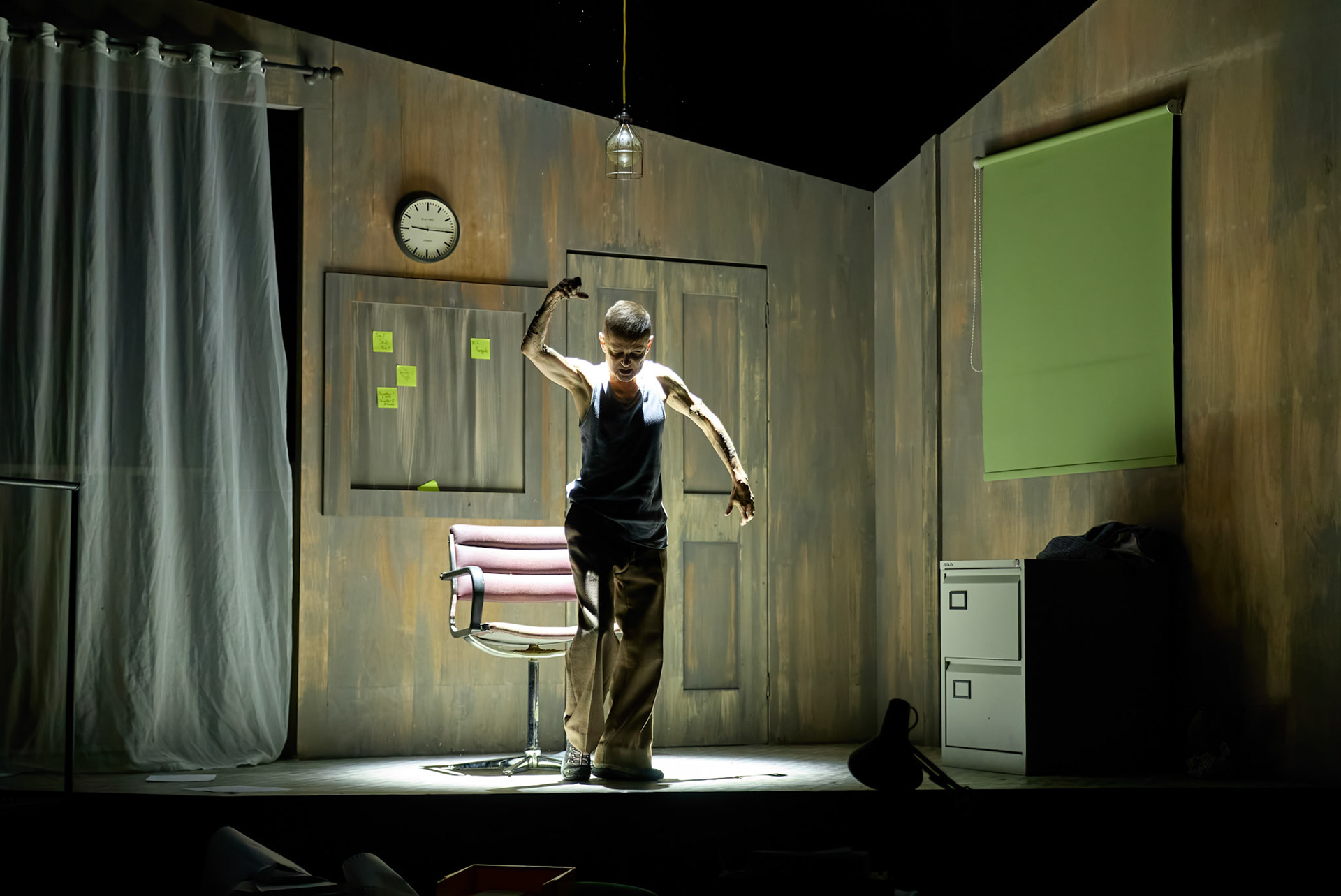 Rhinoseros by Theatr Genedlaethol Cymru.CastRhodri MeilirBethan Ellis OwenDafydd EmyrIoan GwynPriya HallEddie LaddGlyn PritchardVictoria PughCreative teamAuthor Eugène IonescoWelsh Adaptation Manon Steffan RosDirector Steffan DonnellySet and Costume Designer Cai Dyfan Lighting Designer Ceri James Sound Designer and Composer Dyfan Jones Voice Director Nia LynnMovement Director Catherine Alexander