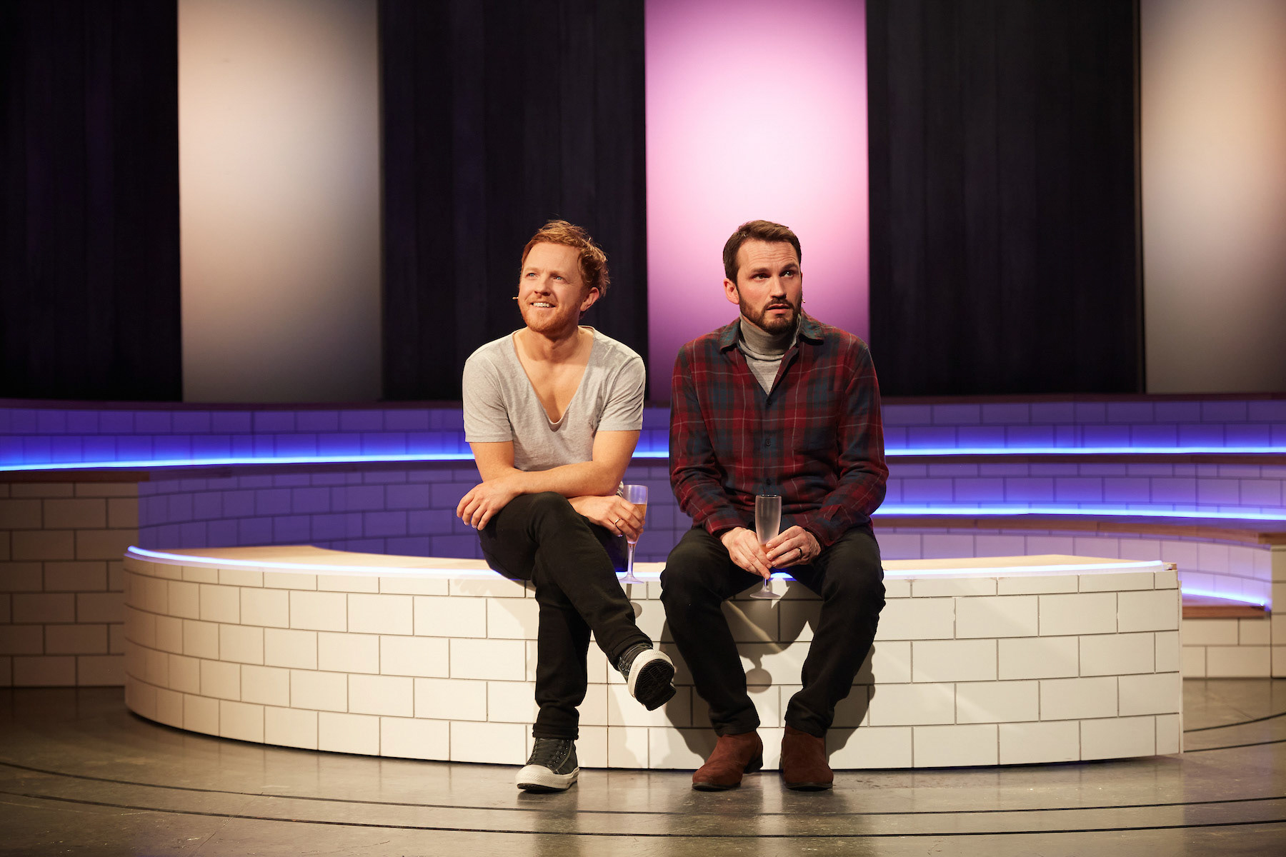 Tywyth by Daf James - co production between Theatr Genedlaethol Cymru and Sherman Theatre

Director: Arwel Gruffydd

Cast:

Simon Watts – Aneurin

Danny Grehan – Dada

Michael Humphreys – Gareth

Arwel Davies – Rhys

Martin Thomas – Dan

Aled ap Steffan – Gavin 

Photo by Mark Douet