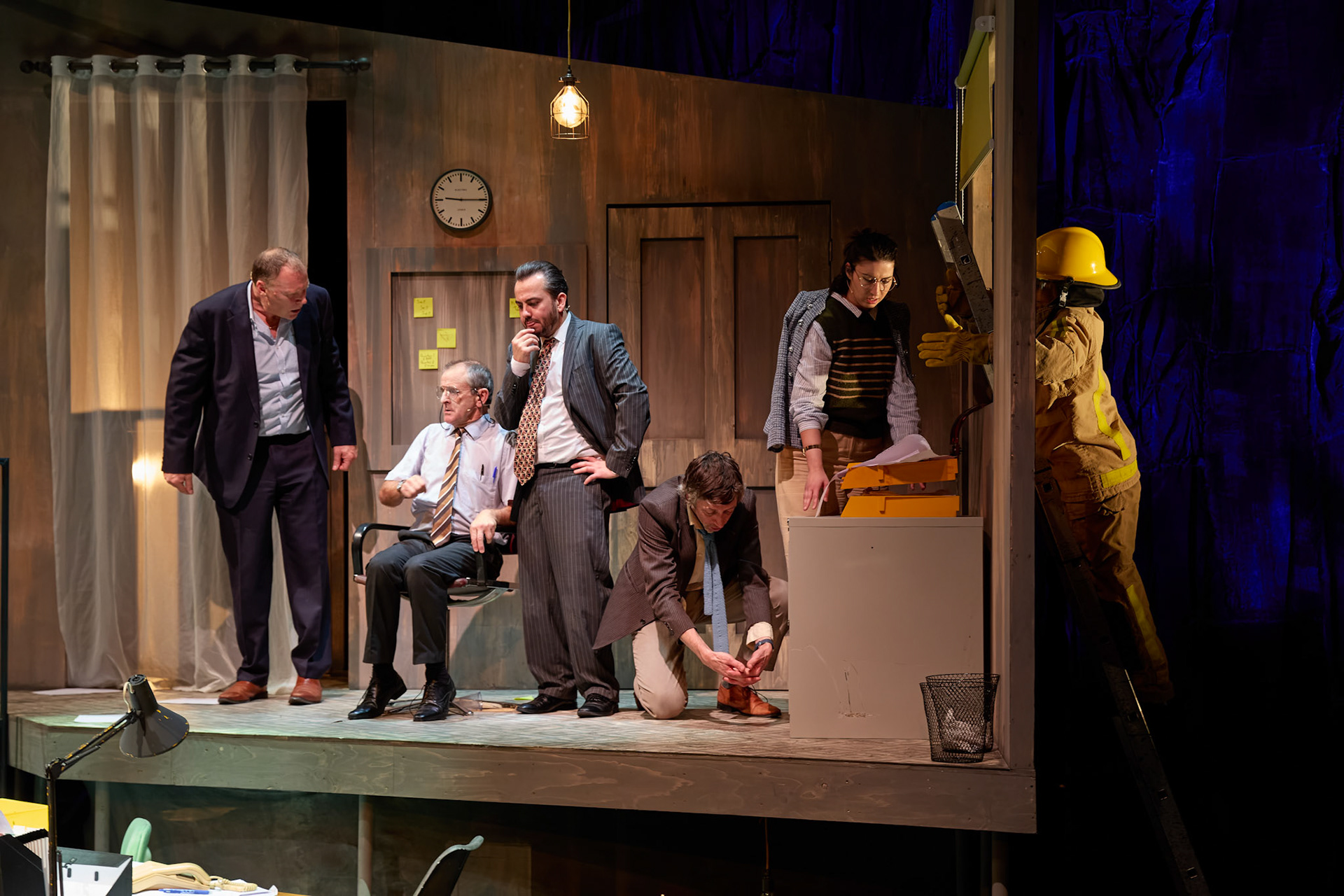 Rhinoseros by Theatr Genedlaethol Cymru.CastRhodri MeilirBethan Ellis OwenDafydd EmyrIoan GwynPriya HallEddie LaddGlyn PritchardVictoria PughCreative teamAuthor Eugène IonescoWelsh Adaptation Manon Steffan RosDirector Steffan DonnellySet and Costume Designer Cai Dyfan Lighting Designer Ceri James Sound Designer and Composer Dyfan Jones Voice Director Nia LynnMovement Director Catherine Alexander