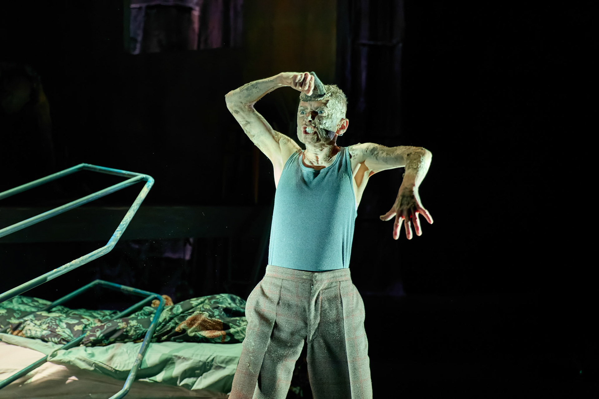 Rhinoseros by Theatr Genedlaethol Cymru.CastRhodri MeilirBethan Ellis OwenDafydd EmyrIoan GwynPriya HallEddie LaddGlyn PritchardVictoria PughCreative teamAuthor Eugène IonescoWelsh Adaptation Manon Steffan RosDirector Steffan DonnellySet and Costume Designer Cai Dyfan Lighting Designer Ceri James Sound Designer and Composer Dyfan Jones Voice Director Nia LynnMovement Director Catherine Alexander