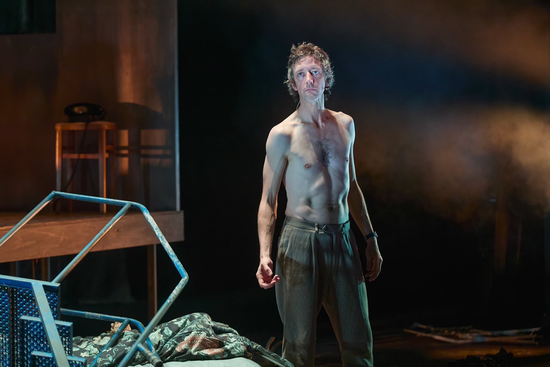 Rhinoseros by Theatr Genedlaethol Cymru.CastRhodri MeilirBethan Ellis OwenDafydd EmyrIoan GwynPriya HallEddie LaddGlyn PritchardVictoria PughCreative teamAuthor Eugène IonescoWelsh Adaptation Manon Steffan RosDirector Steffan DonnellySet and Costume Designer Cai Dyfan Lighting Designer Ceri James Sound Designer and Composer Dyfan Jones Voice Director Nia LynnMovement Director Catherine Alexander