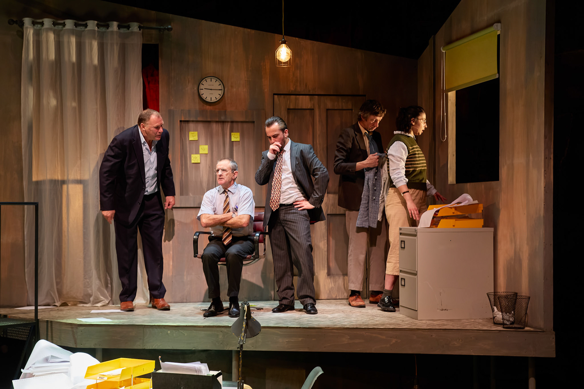 Rhinoseros by Theatr Genedlaethol Cymru.CastRhodri MeilirBethan Ellis OwenDafydd EmyrIoan GwynPriya HallEddie LaddGlyn PritchardVictoria PughCreative teamAuthor Eugène IonescoWelsh Adaptation Manon Steffan RosDirector Steffan DonnellySet and Costume Designer Cai Dyfan Lighting Designer Ceri James Sound Designer and Composer Dyfan Jones Voice Director Nia LynnMovement Director Catherine Alexander