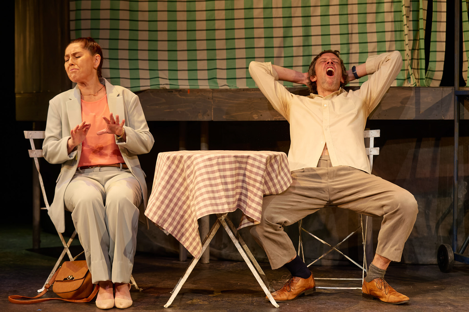 Rhinoseros by Theatr Genedlaethol Cymru.CastRhodri MeilirBethan Ellis OwenDafydd EmyrIoan GwynPriya HallEddie LaddGlyn PritchardVictoria PughCreative teamAuthor Eugène IonescoWelsh Adaptation Manon Steffan RosDirector Steffan DonnellySet and Costume Designer Cai Dyfan Lighting Designer Ceri James Sound Designer and Composer Dyfan Jones Voice Director Nia LynnMovement Director Catherine Alexander